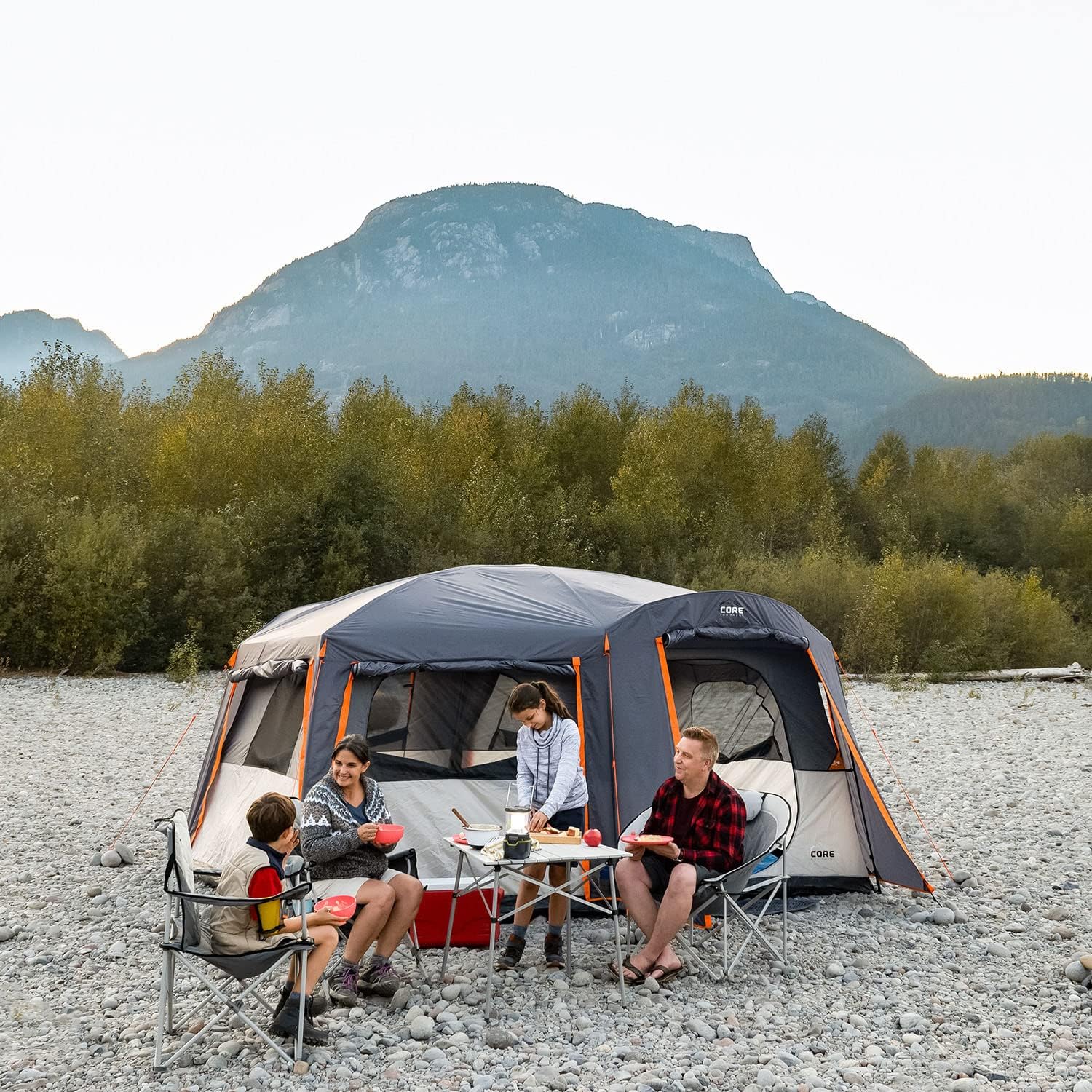 Tentes cabines à parois droites | Grandes tentes familiales multi-pièces pour 10, 11 ou 12 personnes, idéales pour le camping en voiture et les aventures en plein air