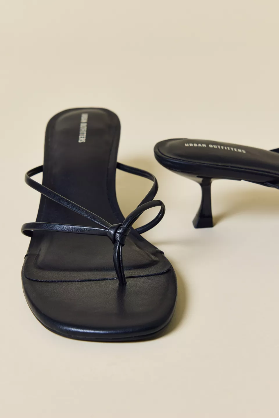 UO Petal Kitten Heel Sandals - Black