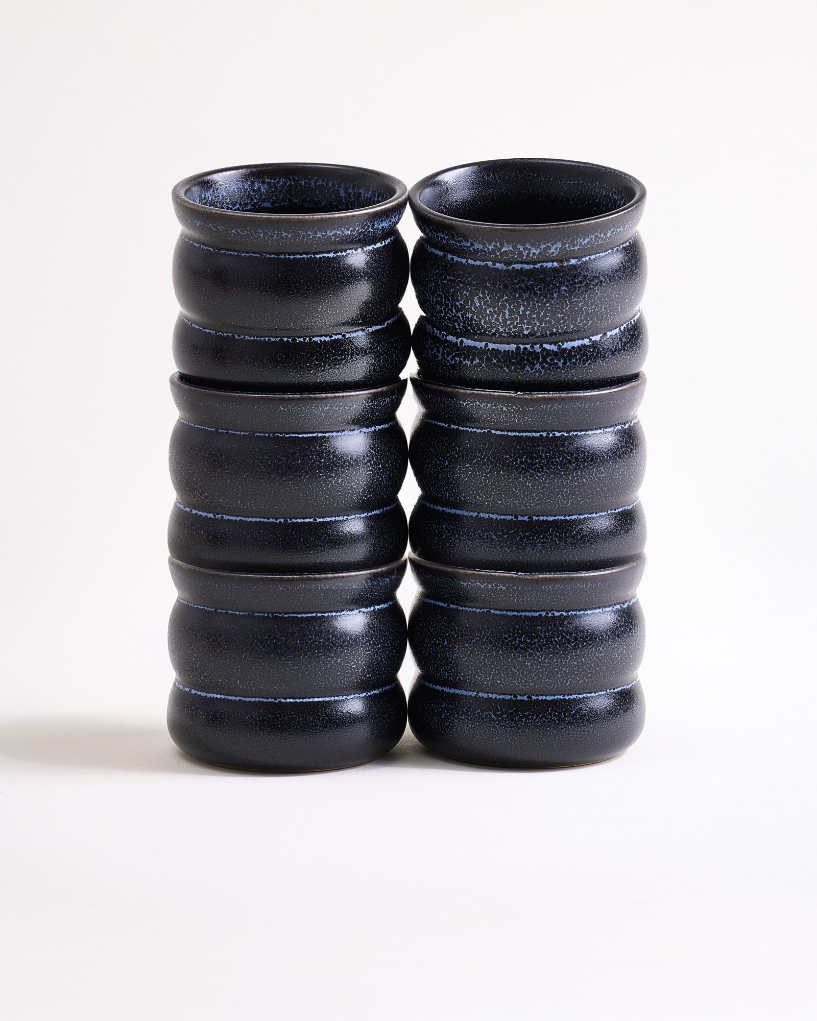 TURMALINA - SMALL CUP BUBBLE BLACK SET OF 6