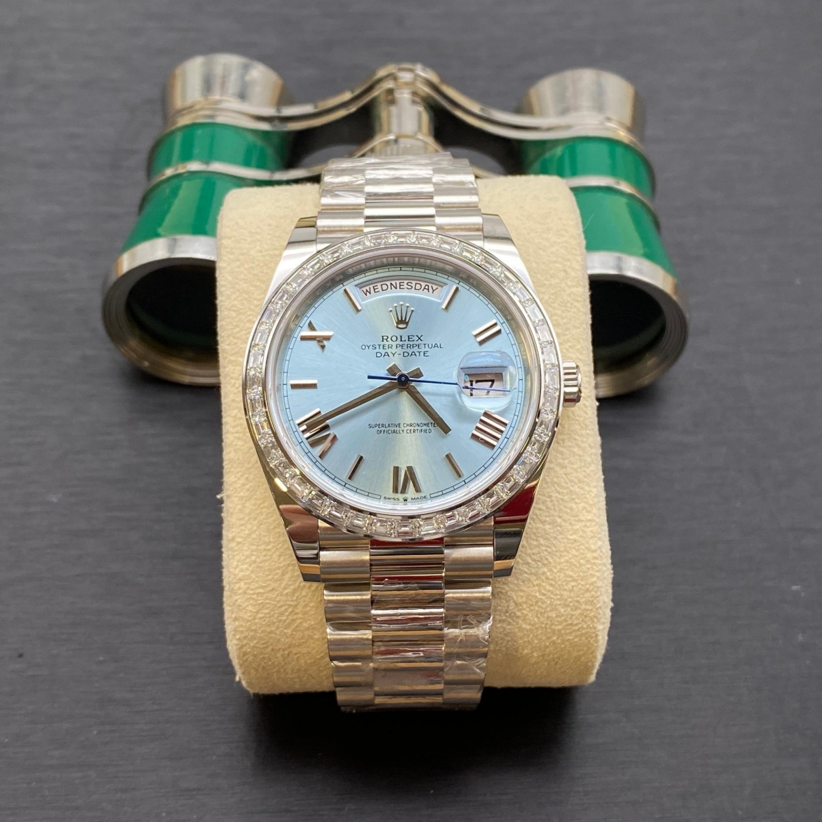 [Super Clone]RLX Day-Date 40mm 228396TBR-0030 Ice Blue Roman Dial