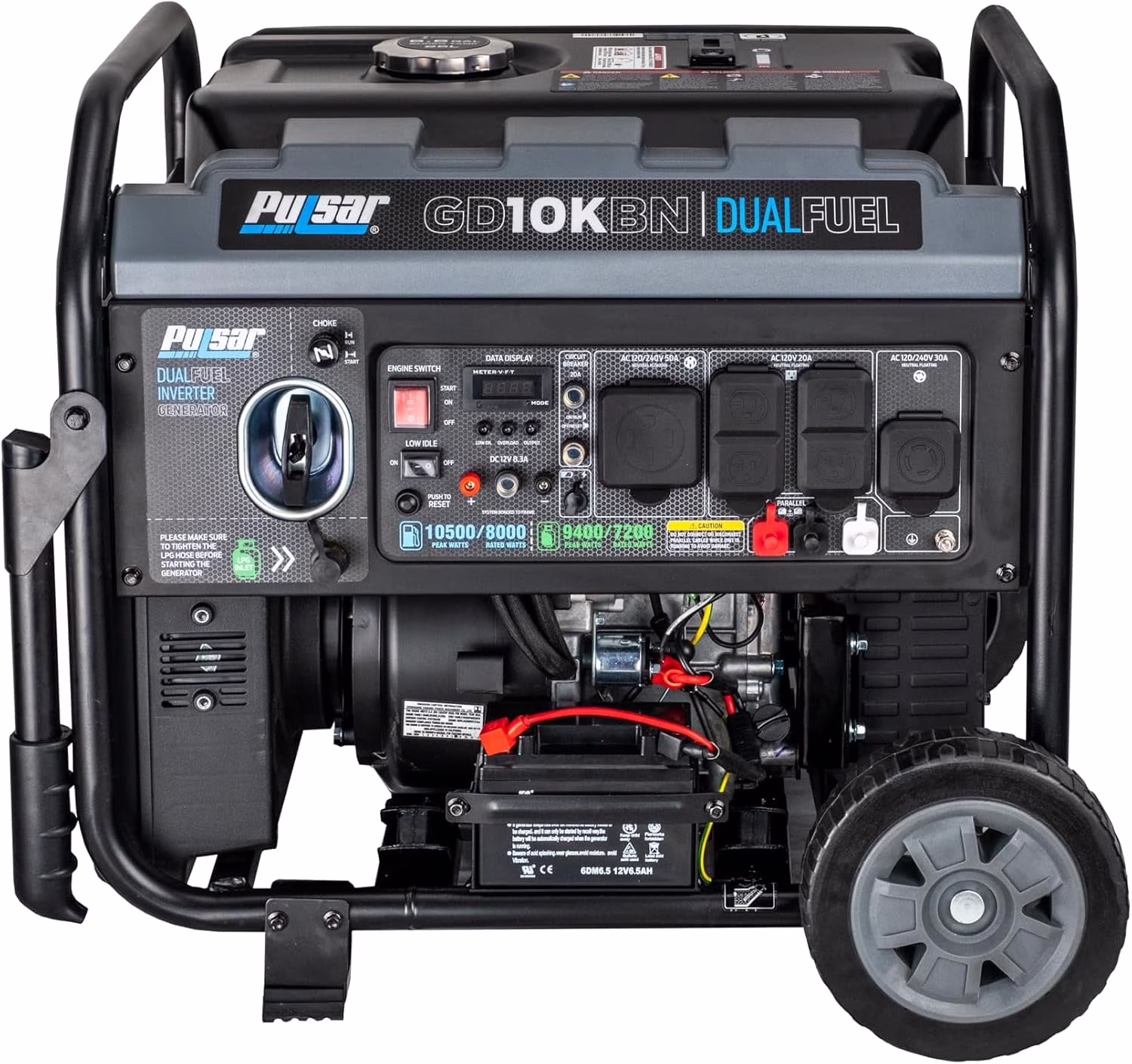 12,000W Dual Fuel Portable Generator in Space Gray with Electric Start, G12KBN(12000 W) - Image 3