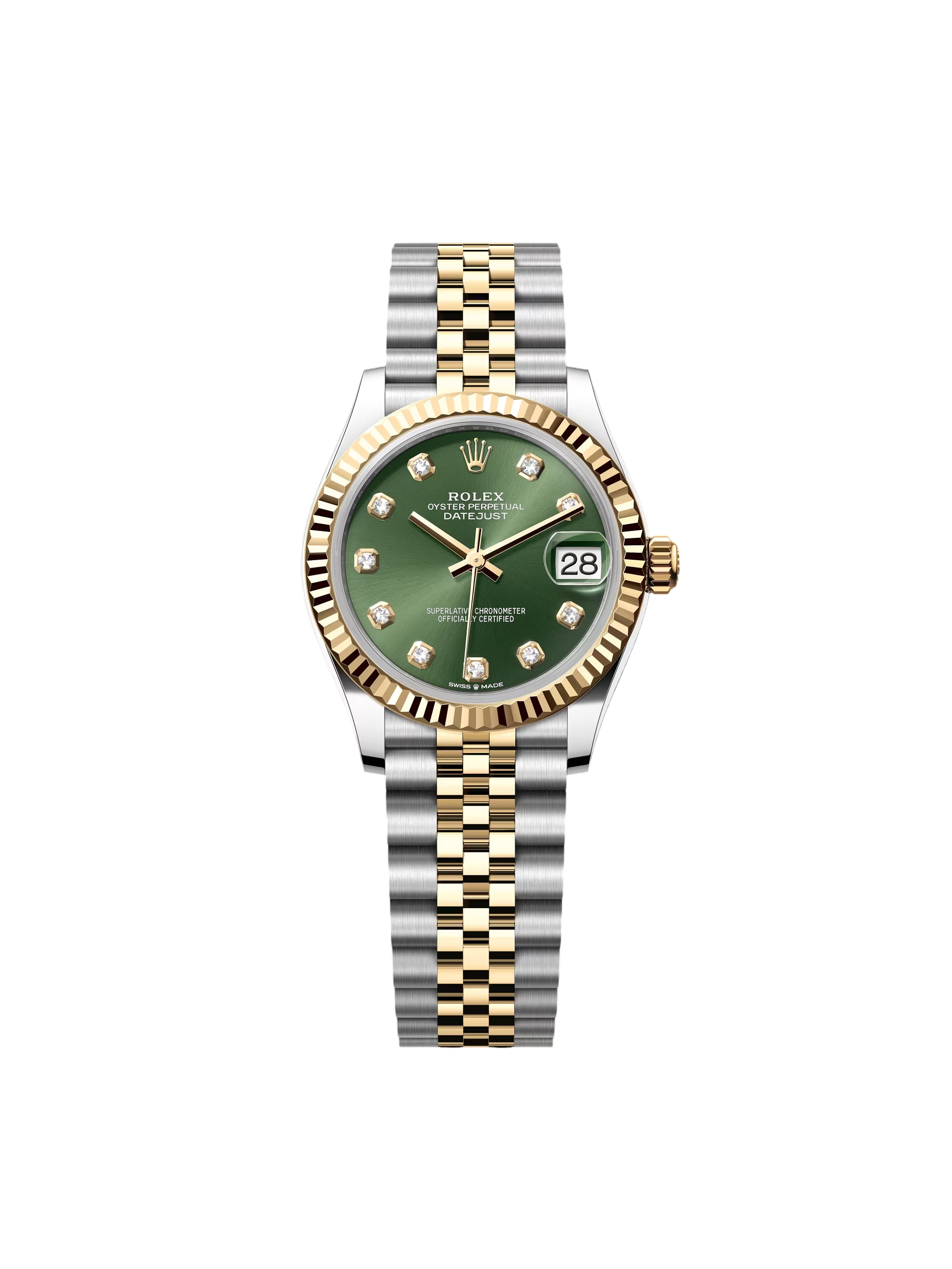 【Super Clone】RLX Datejust m278273-0029/0030 31mm Olive Green Dial Stainless Steel and Yellow Gold Oyster Watch