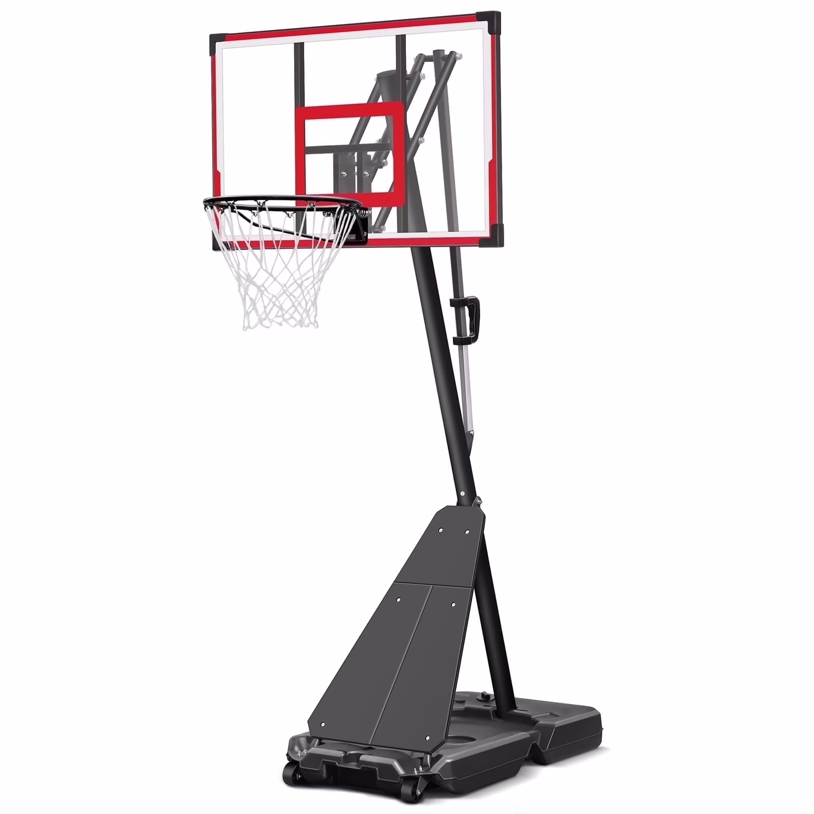 Basketball Hoop with 4 8 10 feet Height Adjustable for Kids/Adults, Portable Basketball Goal with 44 inch Backboard and 2 Wheels for Outdoor/Indoor Sports(Black) Image 3