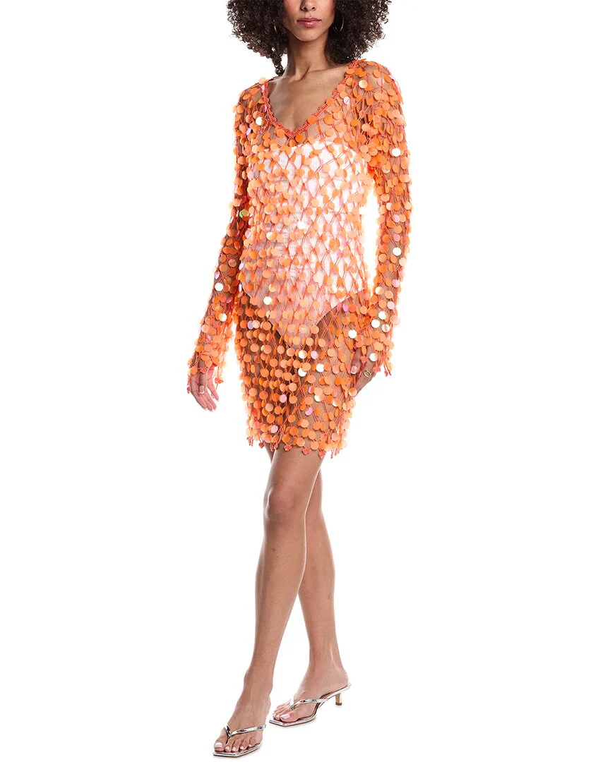 Milly Sequin Crochet Mini Dress Milly Sequin Crochet Mini Dress
