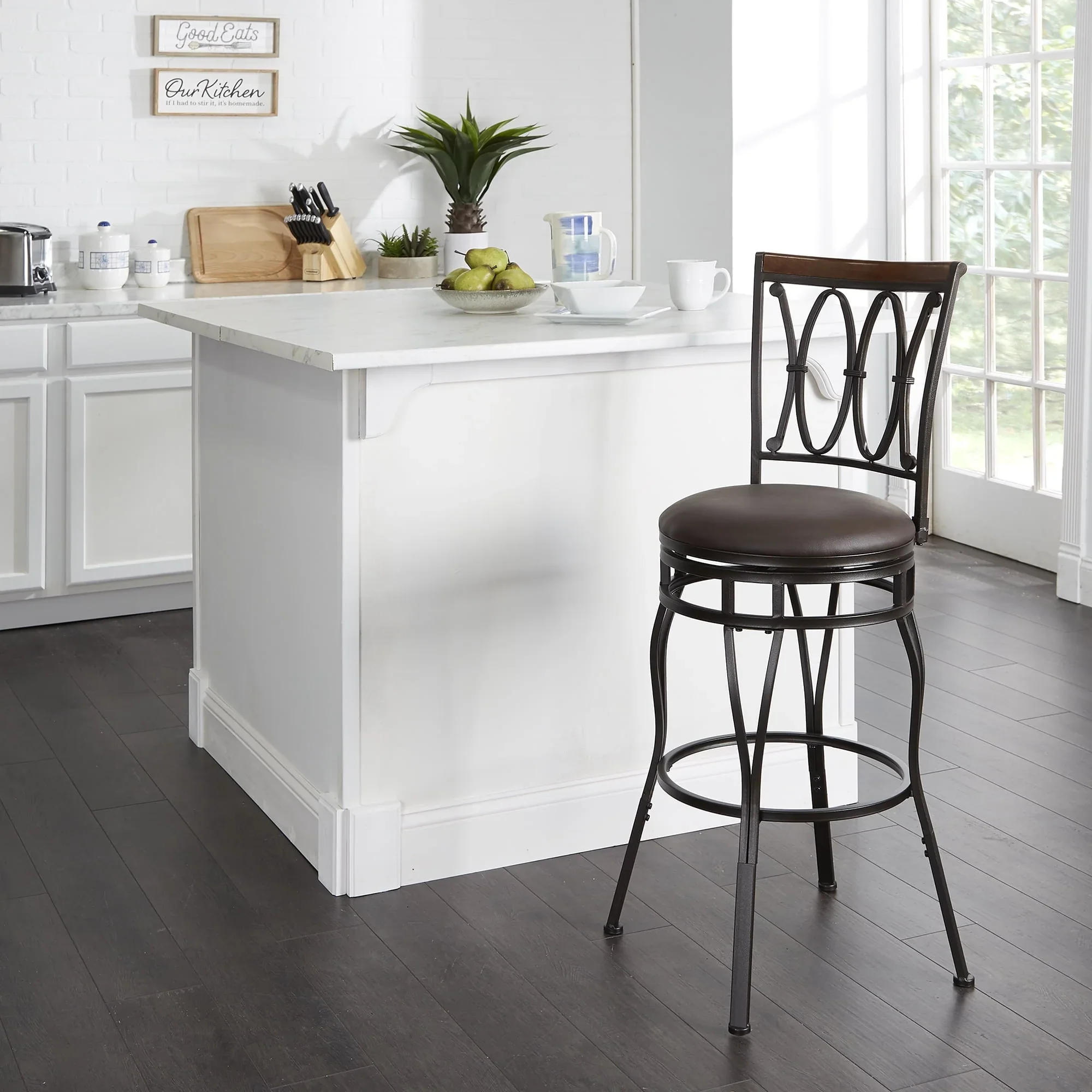 Better Homes & Gardens Adjustable 24 or 29 Swivel Barstool, Oil Rubbed Bronze