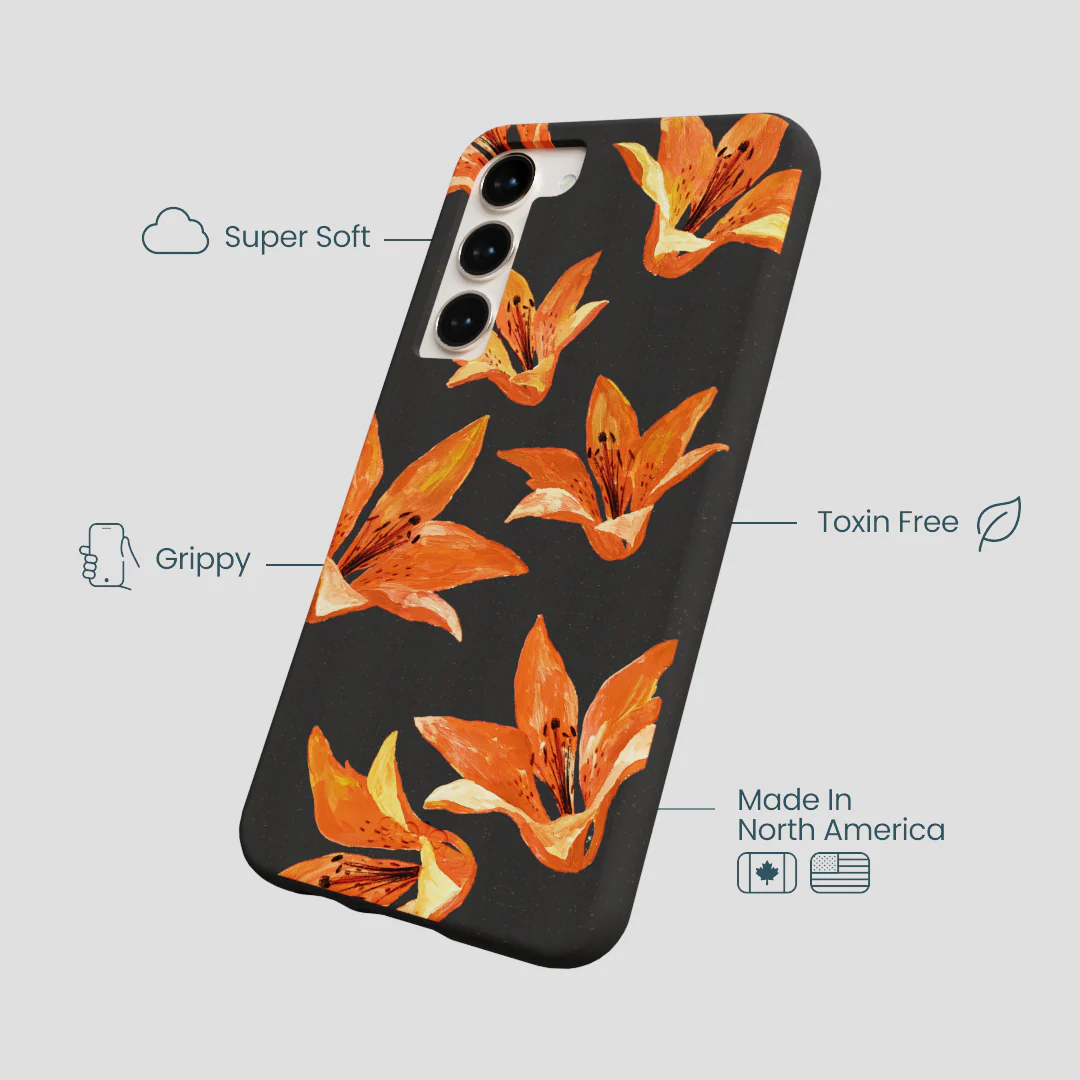 Black Tiger Lily Samsung Galaxy S23+(Plus) Case