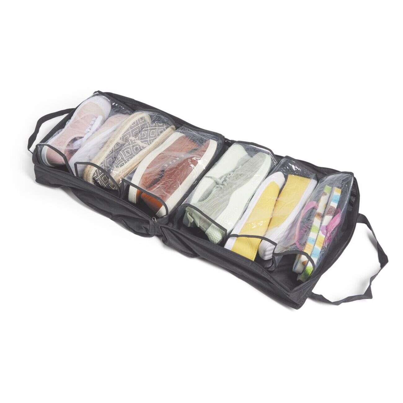 Sac range chaussures noir pour 4 paires 35x25xH16cm