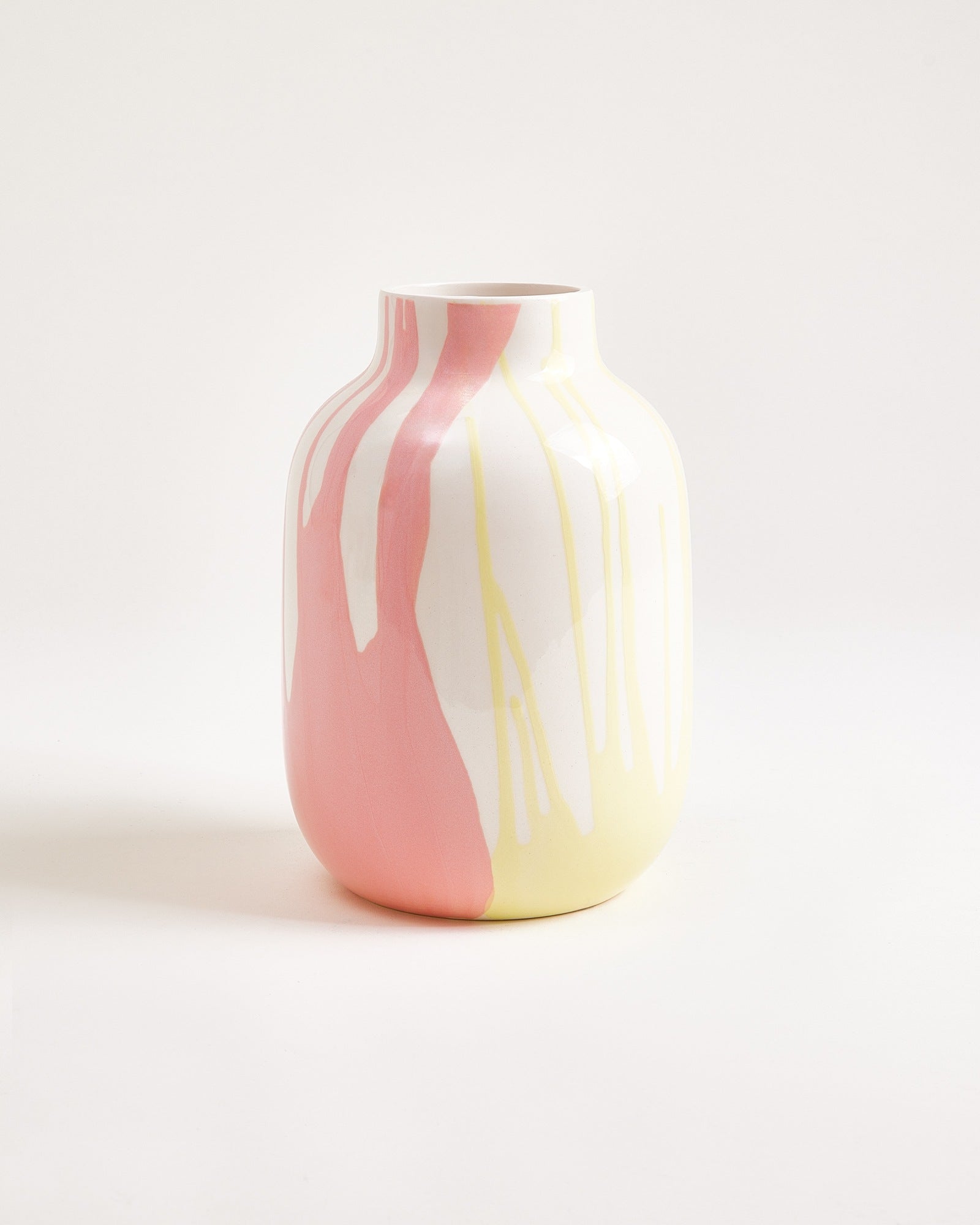 NUNO - VASE M DRIP YELLOW PINK