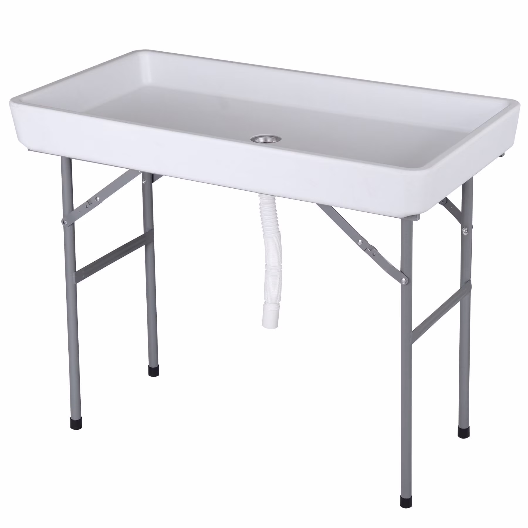 Homgarden Party Ice Cooler Table Folding Chill Table W/Skirt & Drain Hose & Bucket for Picnic Indoor Outdoor
