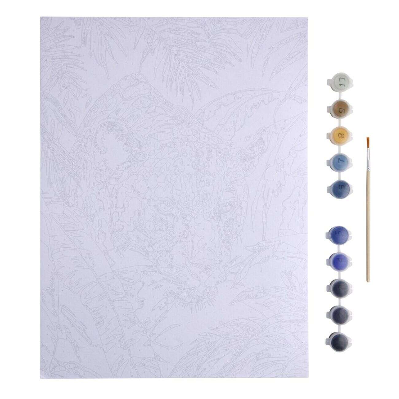 Kit peinture numéro avec pinceau et peintures 30x40cm (2 modèles)