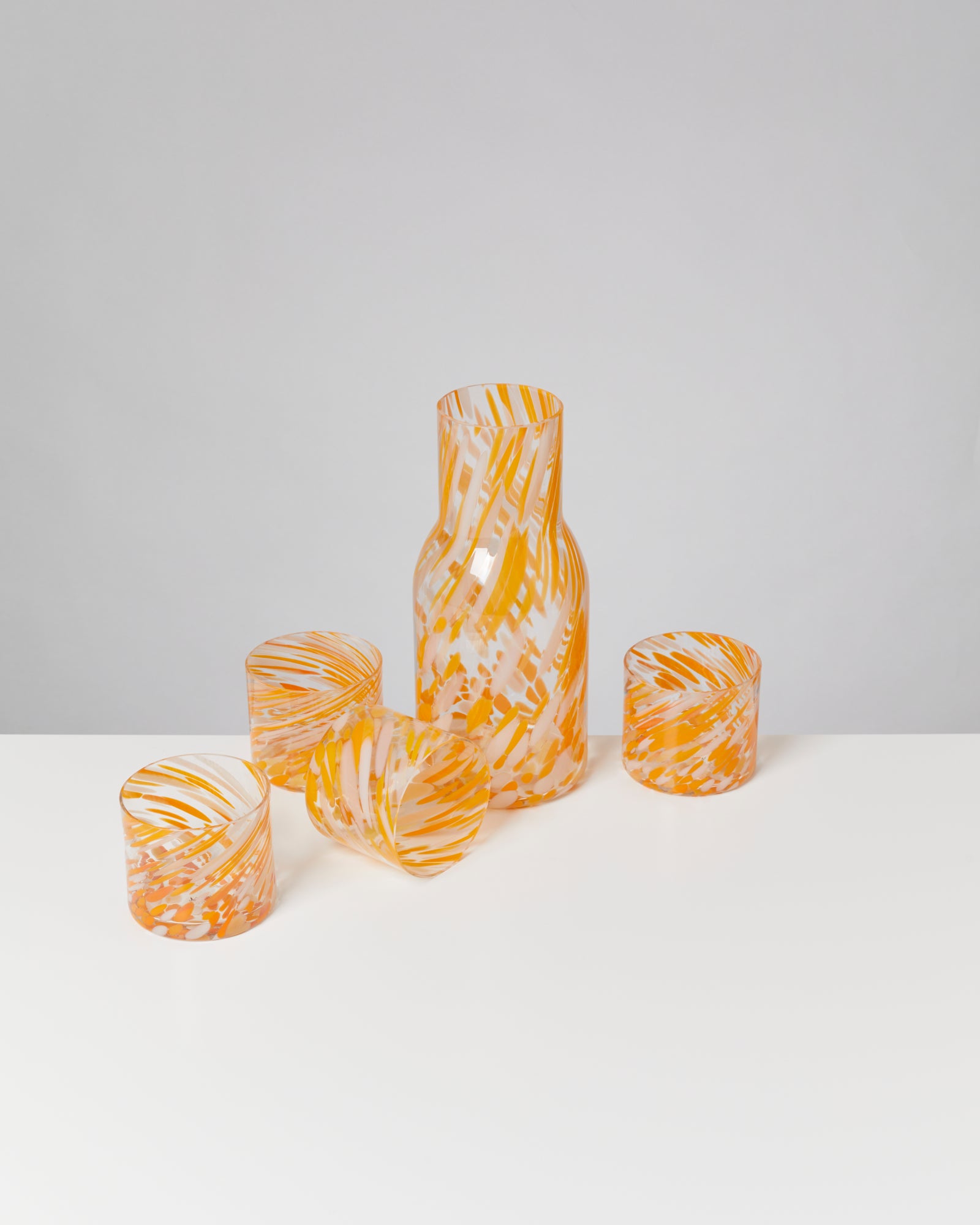 JOIA - SMALL GLASS DROPS ORANGE SET OF 5