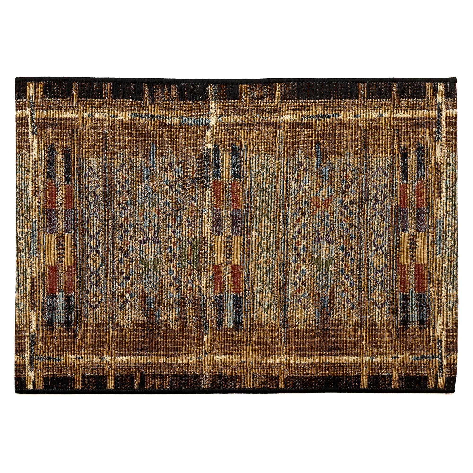 Liora Manne Esencia Tribal Stripe Indoor/Outdoor Mat Gold 2' x 2'10