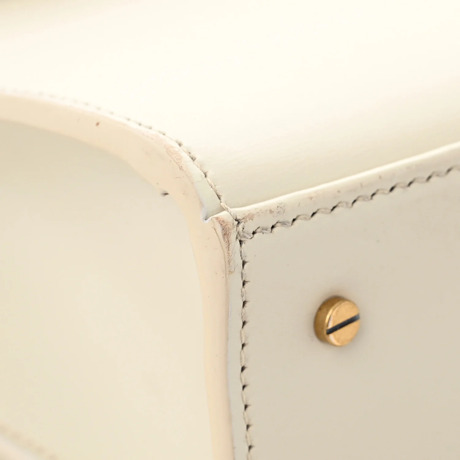 Smooth Calfskin Medium Classic Monogram Cassandra Top Handle Crema Soft Rouge Legion