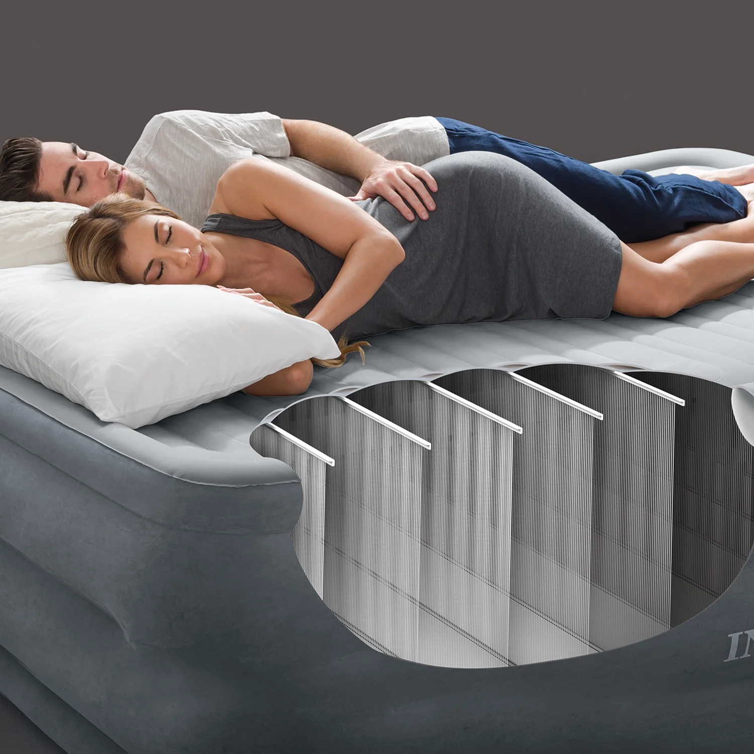 Plush Airbed w/ Pump + Downy Air Mattress w/ Built-In Pump (Queen) - Image 2