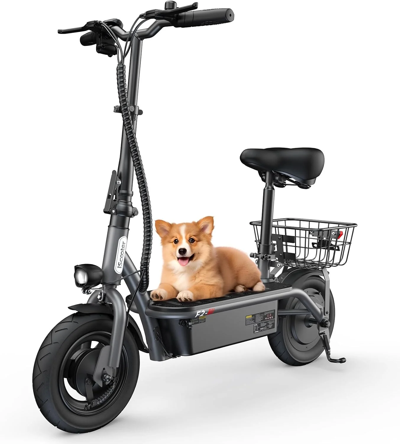Trottinette électrique iScooter avec siège, autonomie de 60/34 km, vitesse maximale de 45/30/25 km/h, double suspension et panier