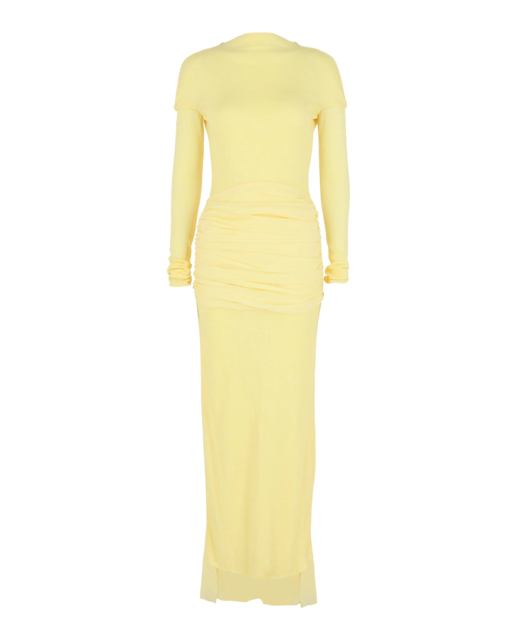 tencel maxi dress Fan Neckline Ruffled Detail Tencel Fabric Long Dress – John Paul Ataker