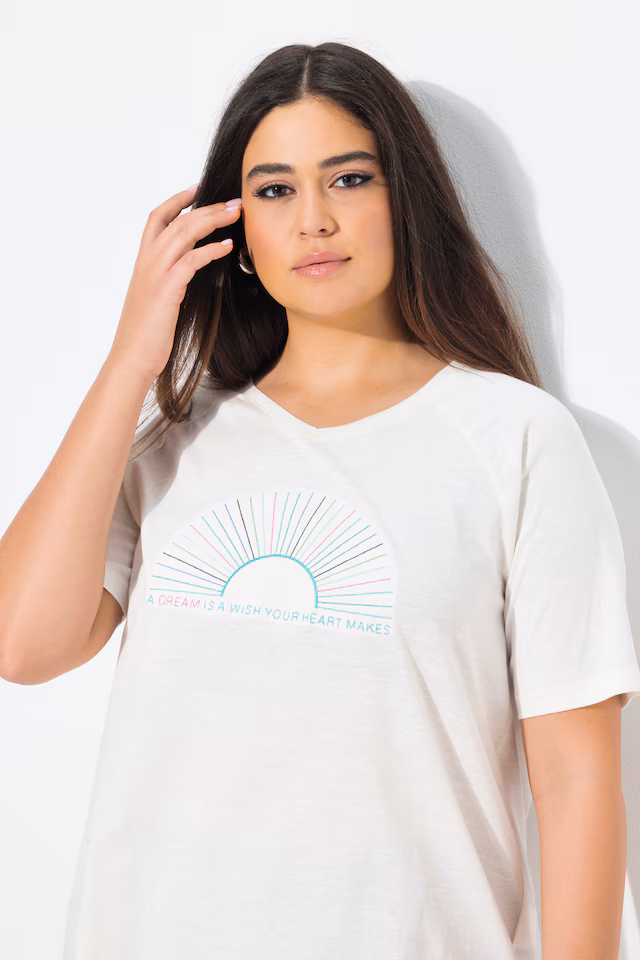 Embroidered Sunrise Lettering Tee