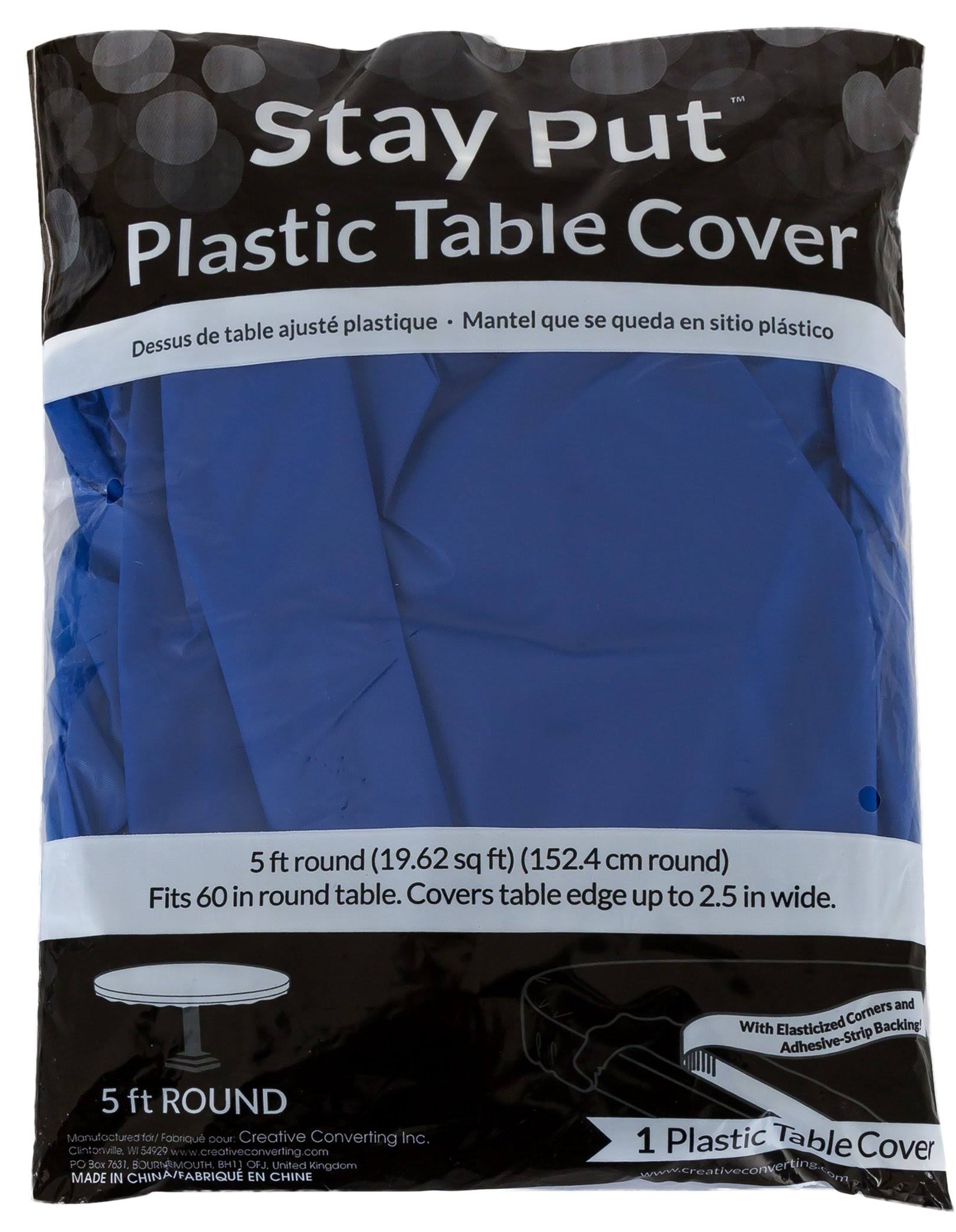 Stay Put Round Tablecover, Royal Blue, 2.5