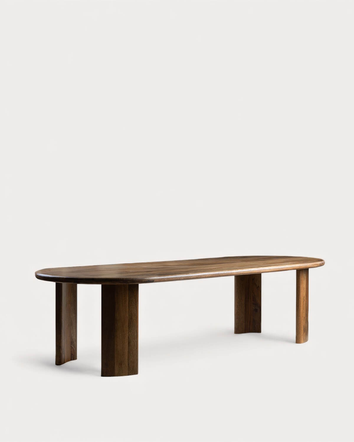 Leno - Mesa de Comedor Ovalada de Madera de Mango (300x110 cm) Leno