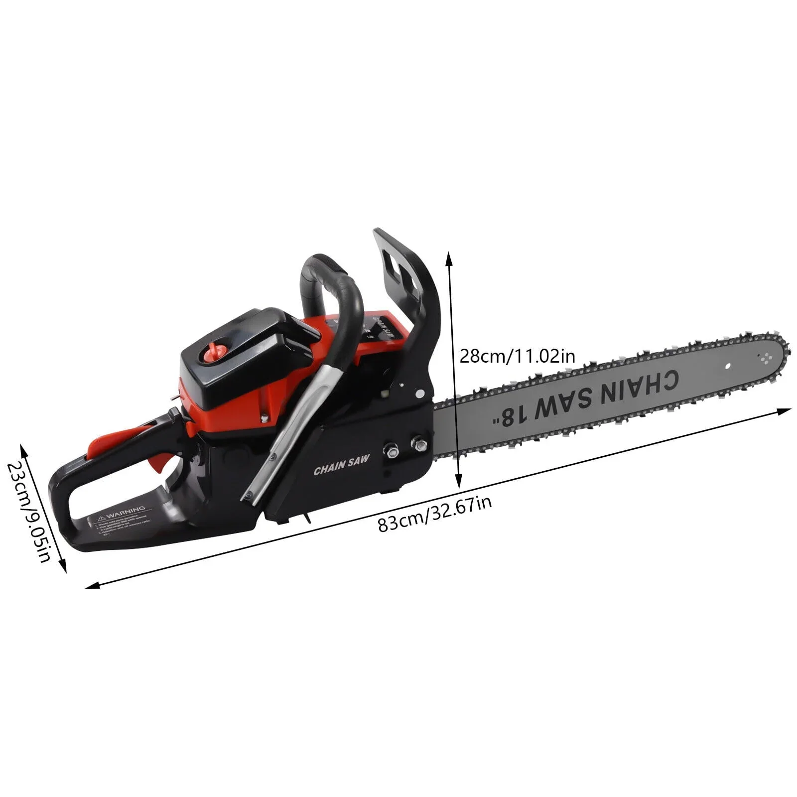 Miumaeov 18 Gas Chainsaw 58cc Power Chain Saw 4.4 HP 2-Stroke Gasoline Chainsaw Handheld Cordless Petrol Chain Saws Garden Tools for Wood Cutting Forest Felling Tree Pruning