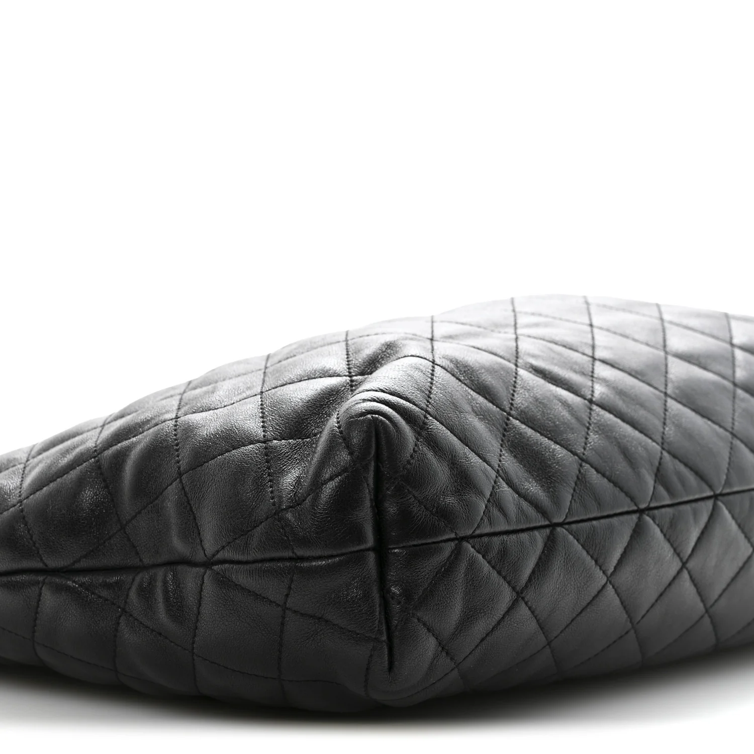 Lambskin Quilted Maxi Icare Shopping Tote Black