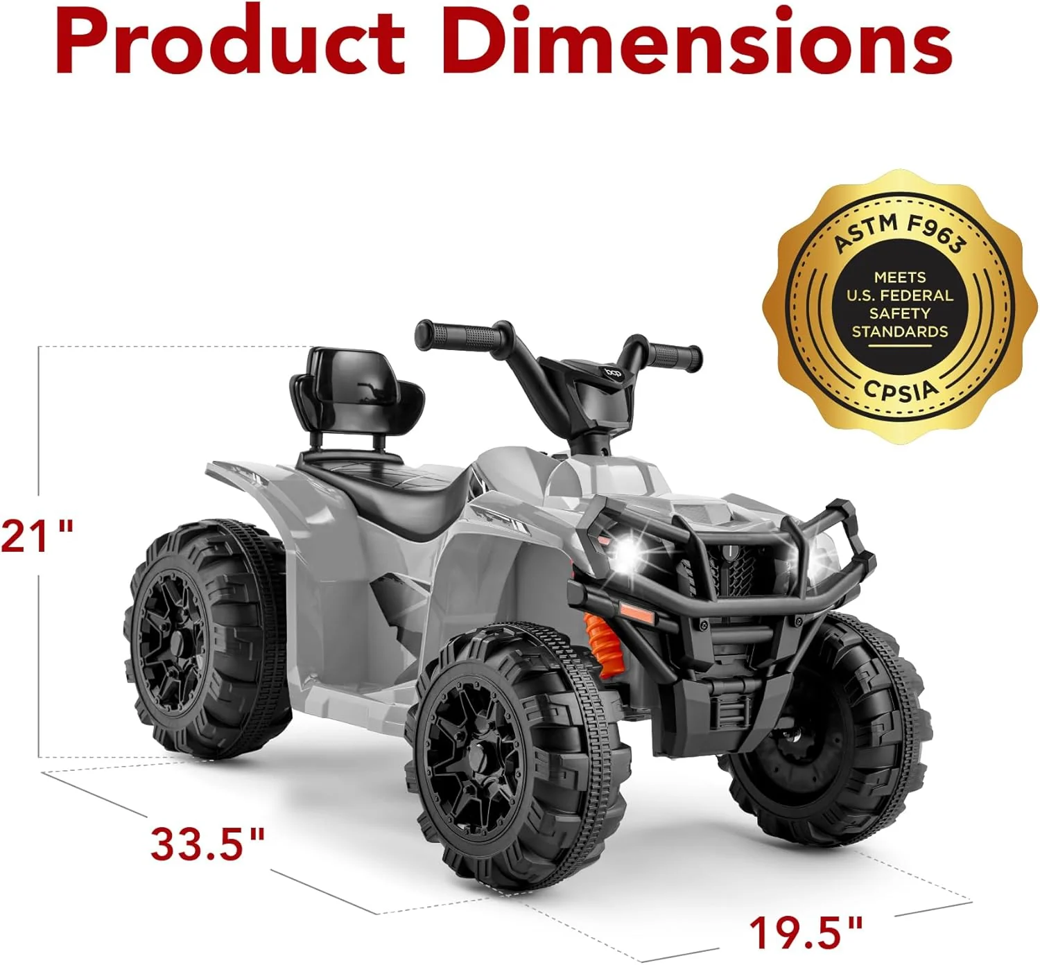 Quad électrique 12 V pour enfants Best Choice Products, véhicule tout-terrain à 4 roues avec audio Bluetooth, vitesse maximale de 3,9 km/h, pneus à crampons, phares LED et radio.