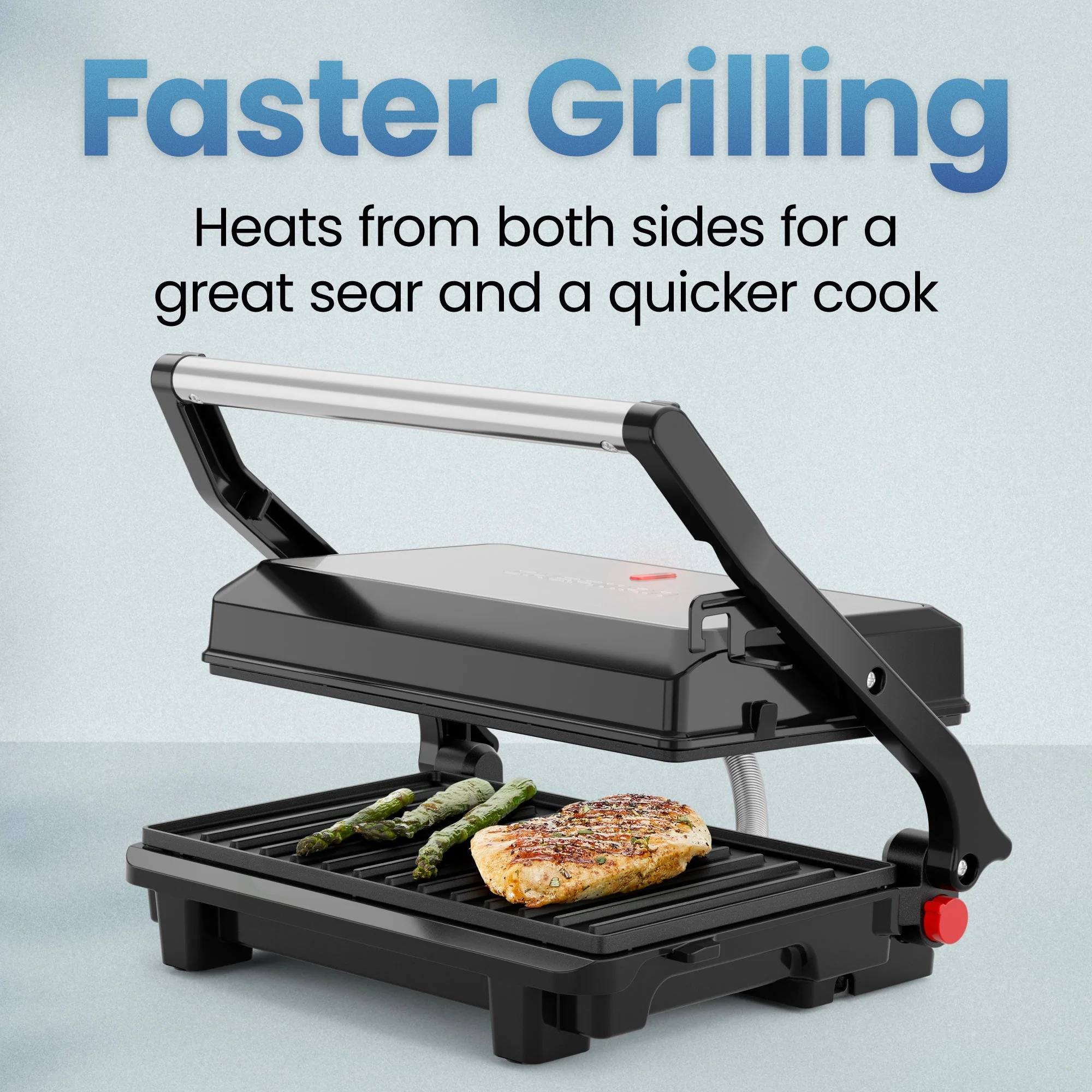 Panini Press + 180° Indoor Grill - Black