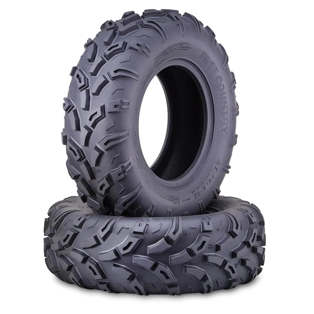 Free Country ATV Tires 24X8-12 6PR Black Elk Mud All Terrain 10609, Set 2