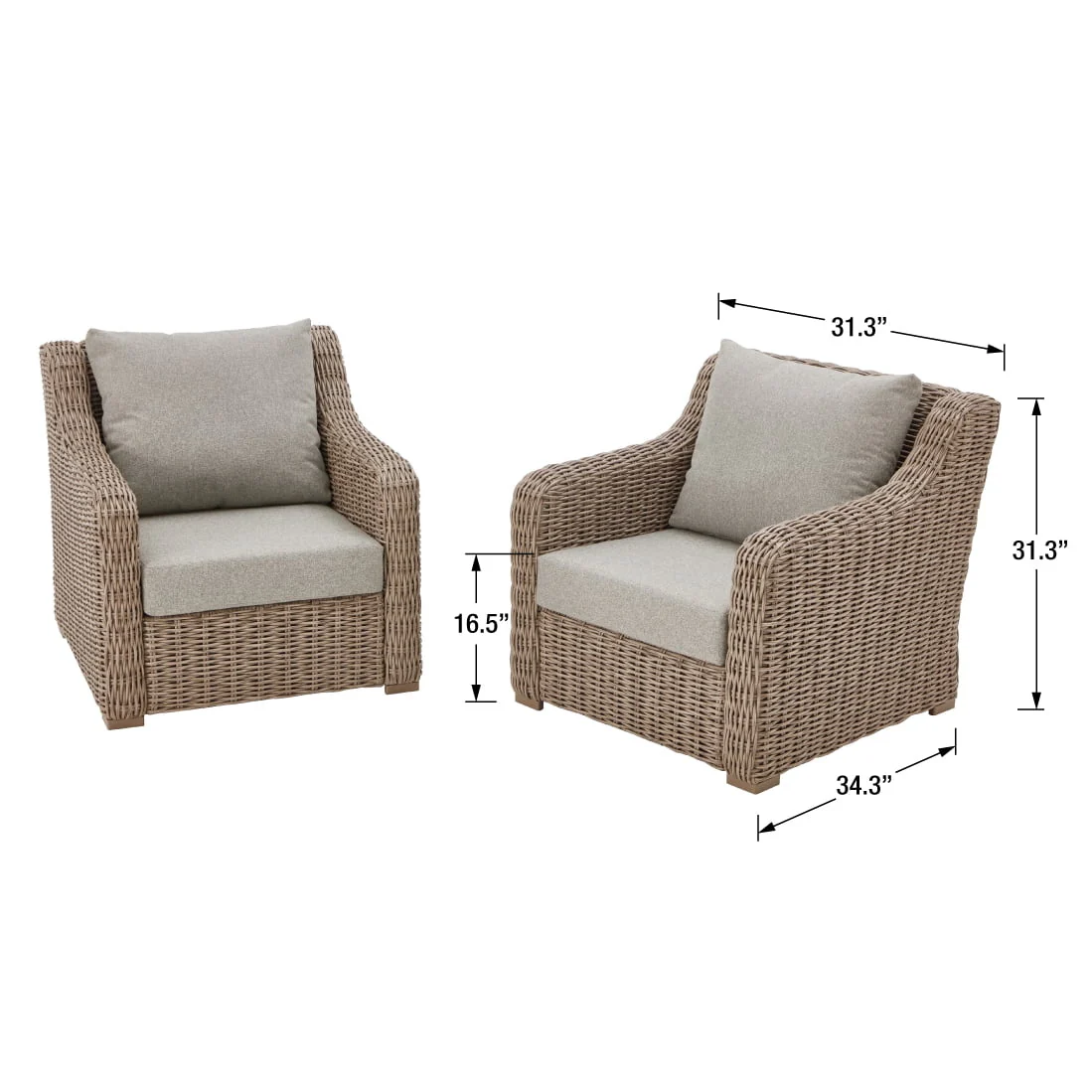 Better Homes & Gardens Bellamy 2 - Pack Lounge Chairs with Patio Cover