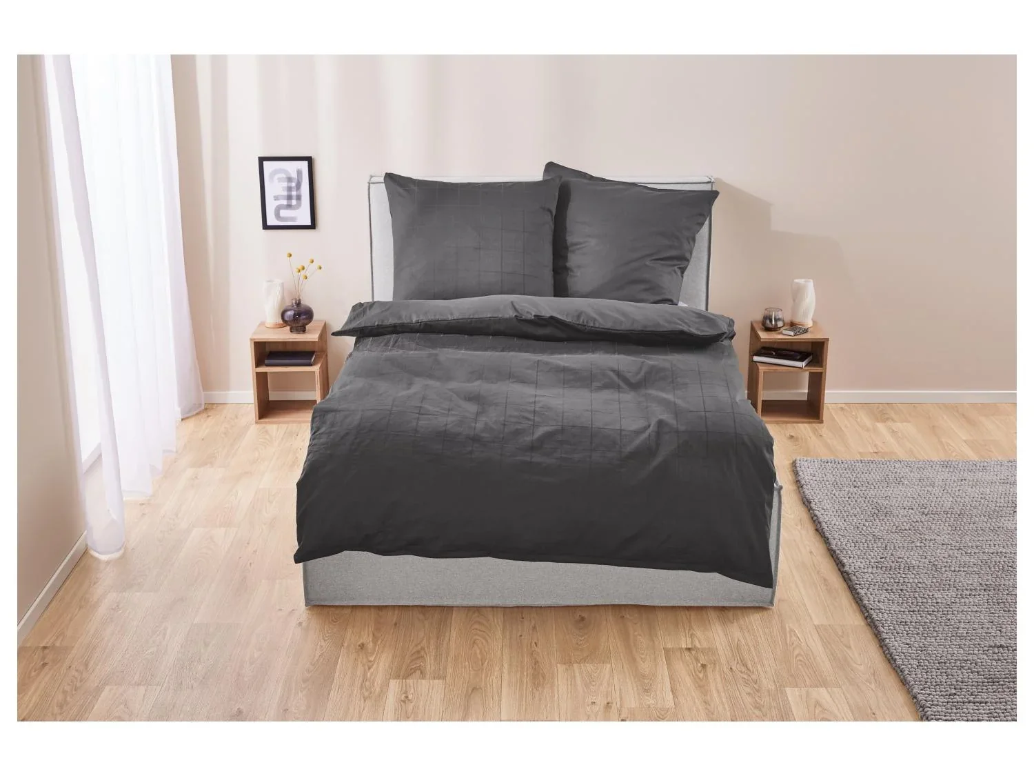 LIVARNO home Parure de lit en satin rversible, 260 x 240 cm