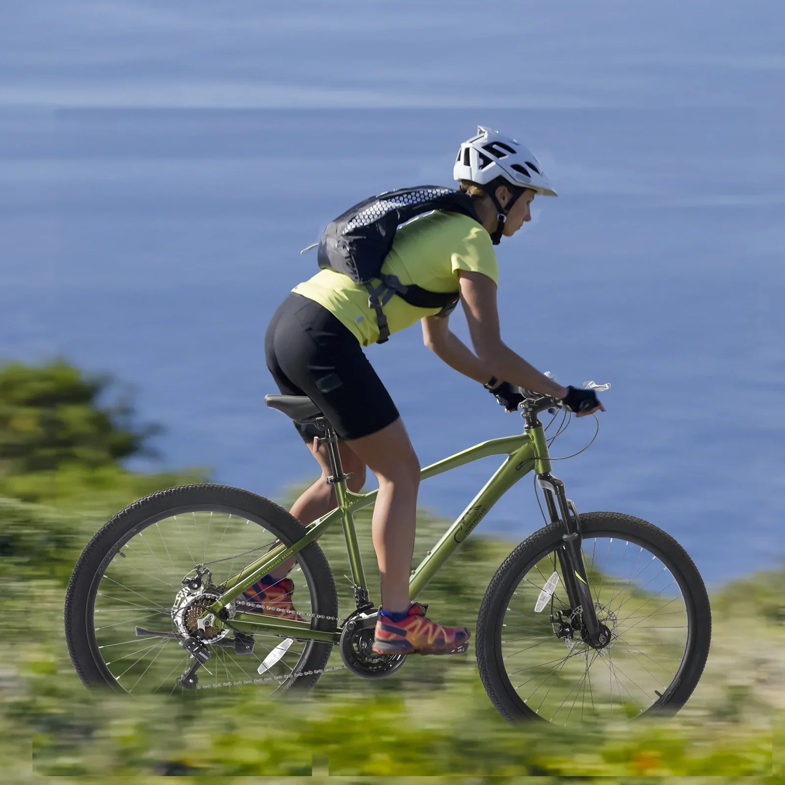 UBesGoo 27.5in Mountain Bike for Adults, Aluminum Frame Lightweight 21 Speeds Men/Women Bike with Dual Disc Brake, Twist Shifters, Green