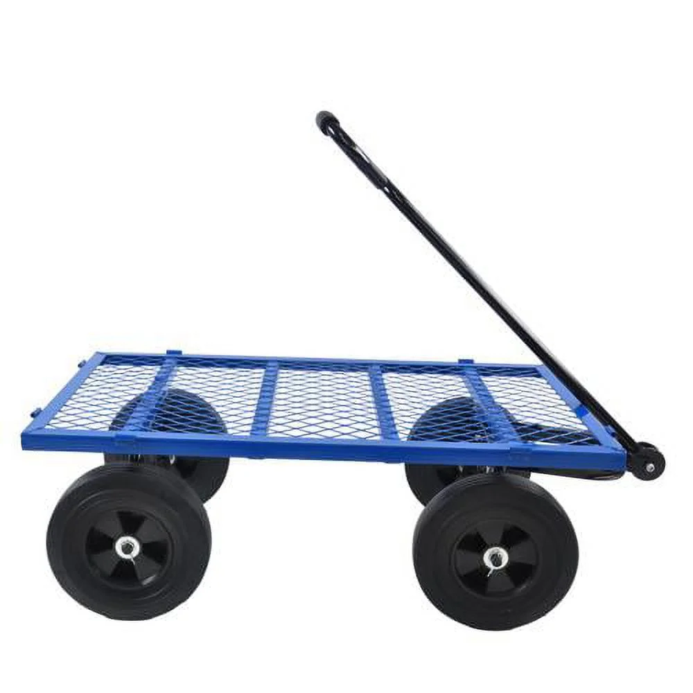 UBesGoo Garden Wagon Tool Cart Wagon Heavy-Duty Beach Lawn Yard Landscape Blue