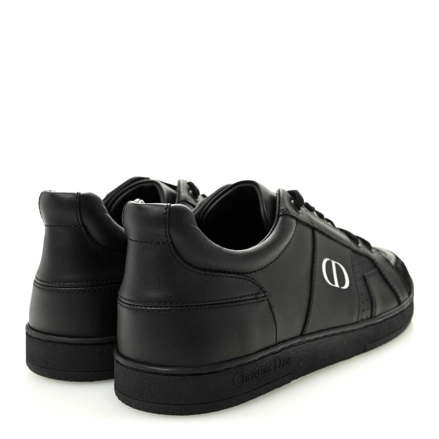 Calfskin Suede Logo Sneakers 38 Black