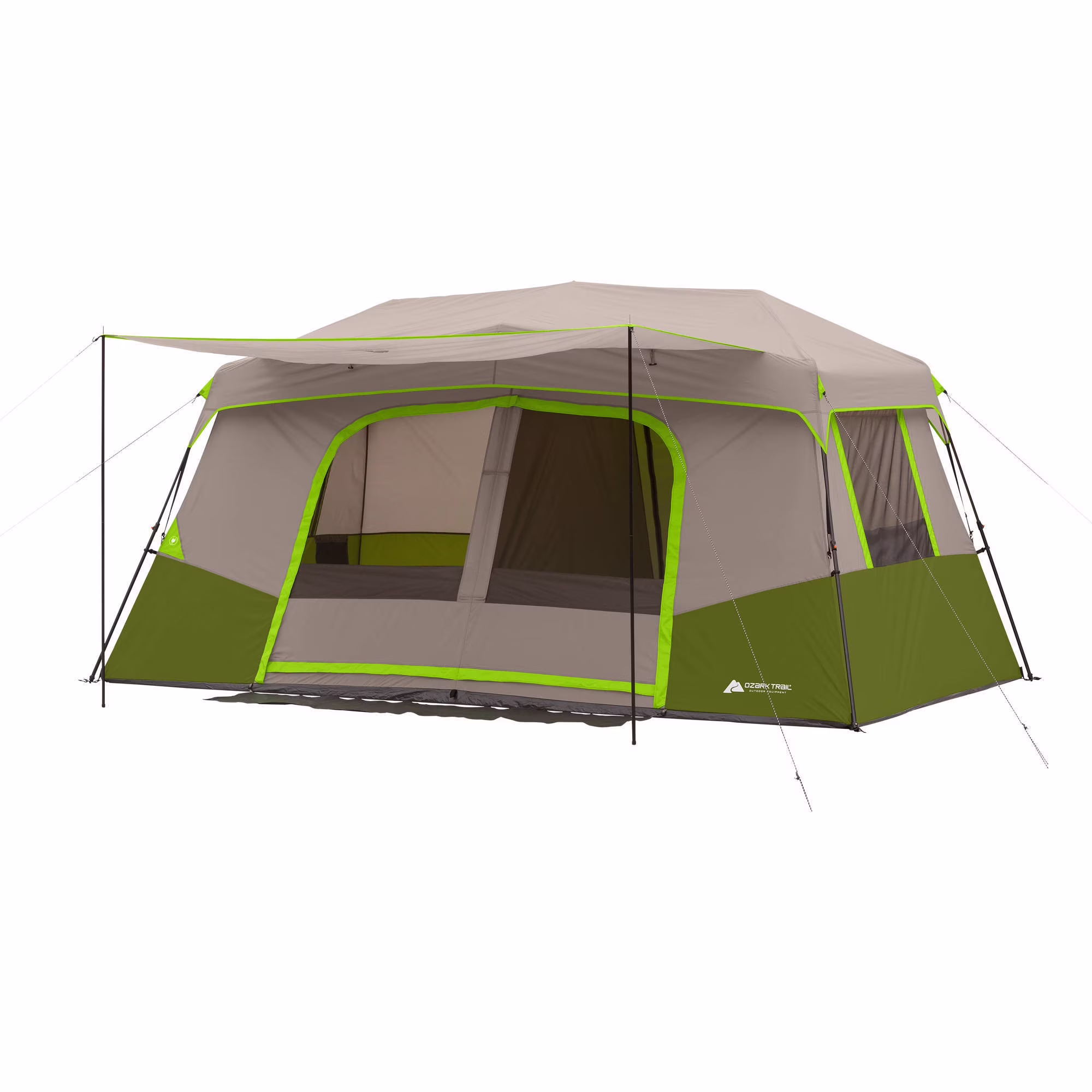 11-Person Instant Cabin Tent with Private Room �C 3-Room Family Camping Tent with Awning(Orange) - Image 3
