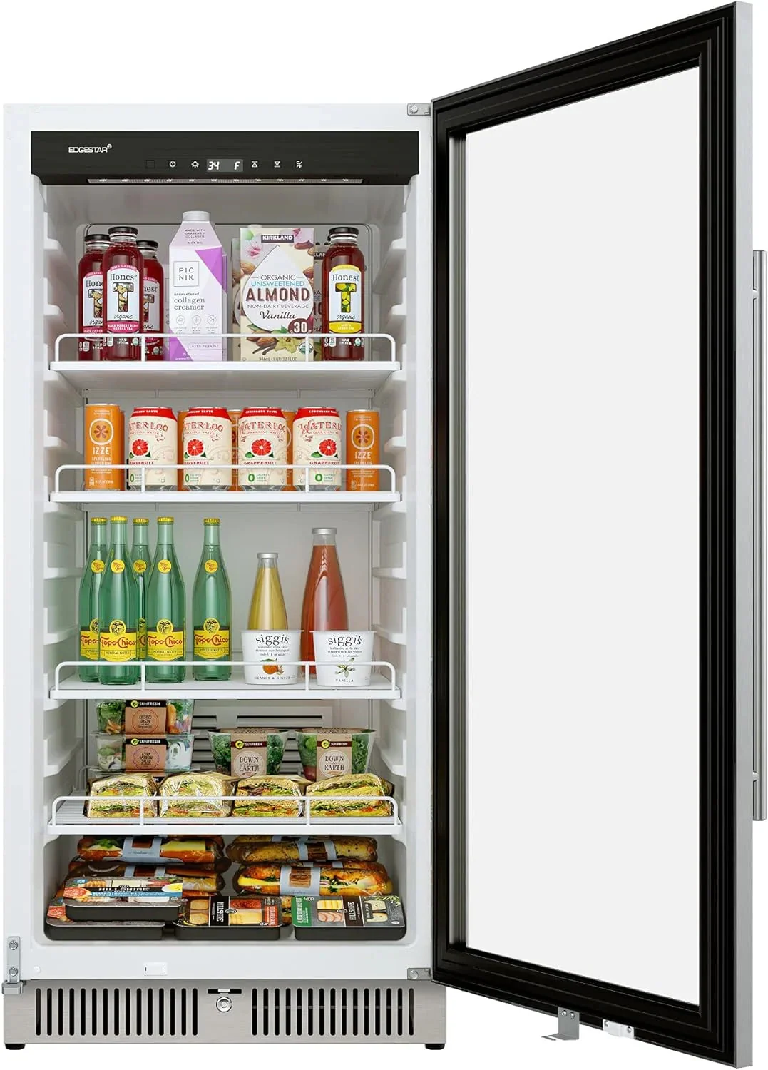 22" Wide 10.1 Cu. ft. Commercial Beverage Merchandiser - Stainless Steel, Temp Alarm, Reversible Door