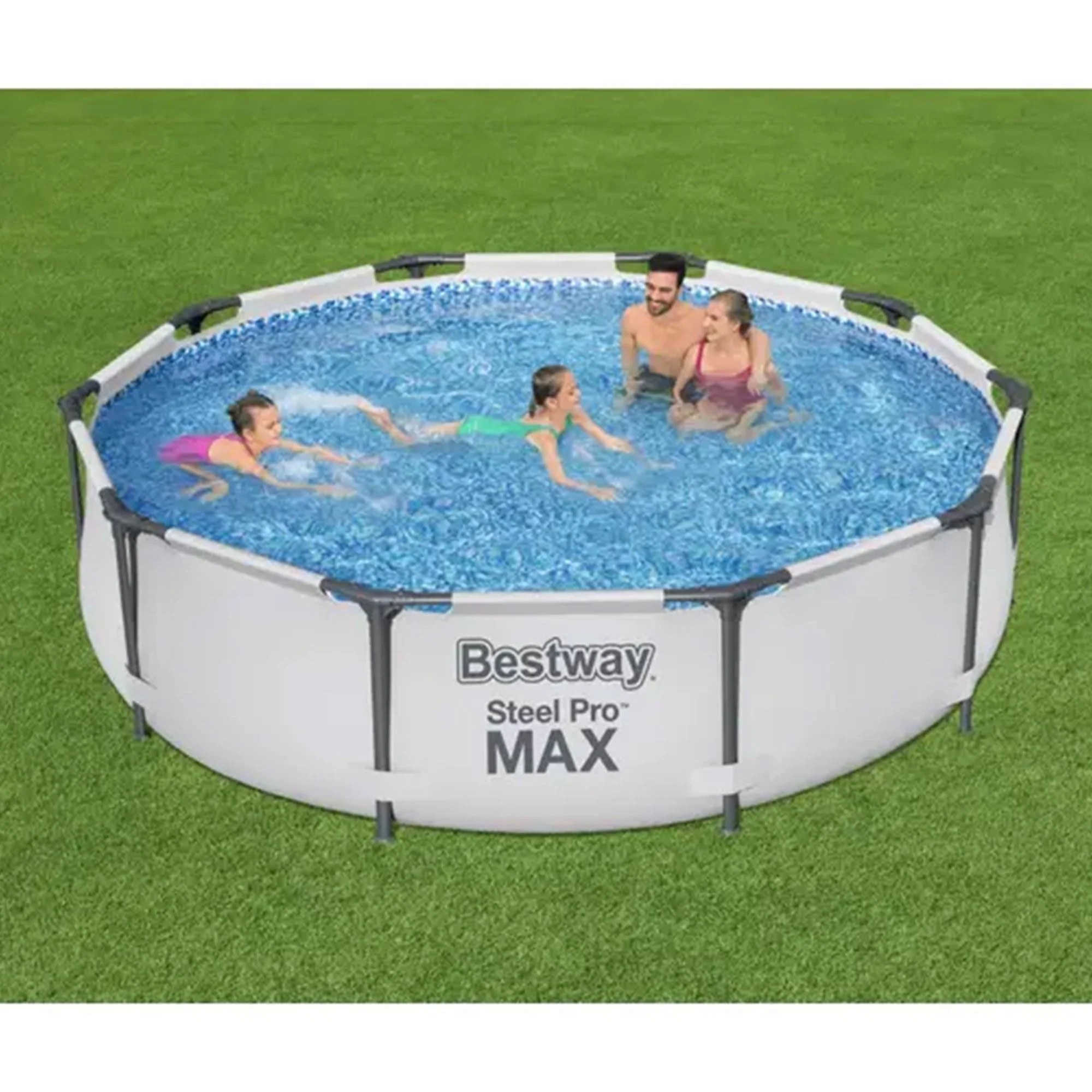 Bestway Steel Pro MAX 10'x30" Above Ground Outdoor Swimming Pool with Pump Metal frame pools Round Image 6