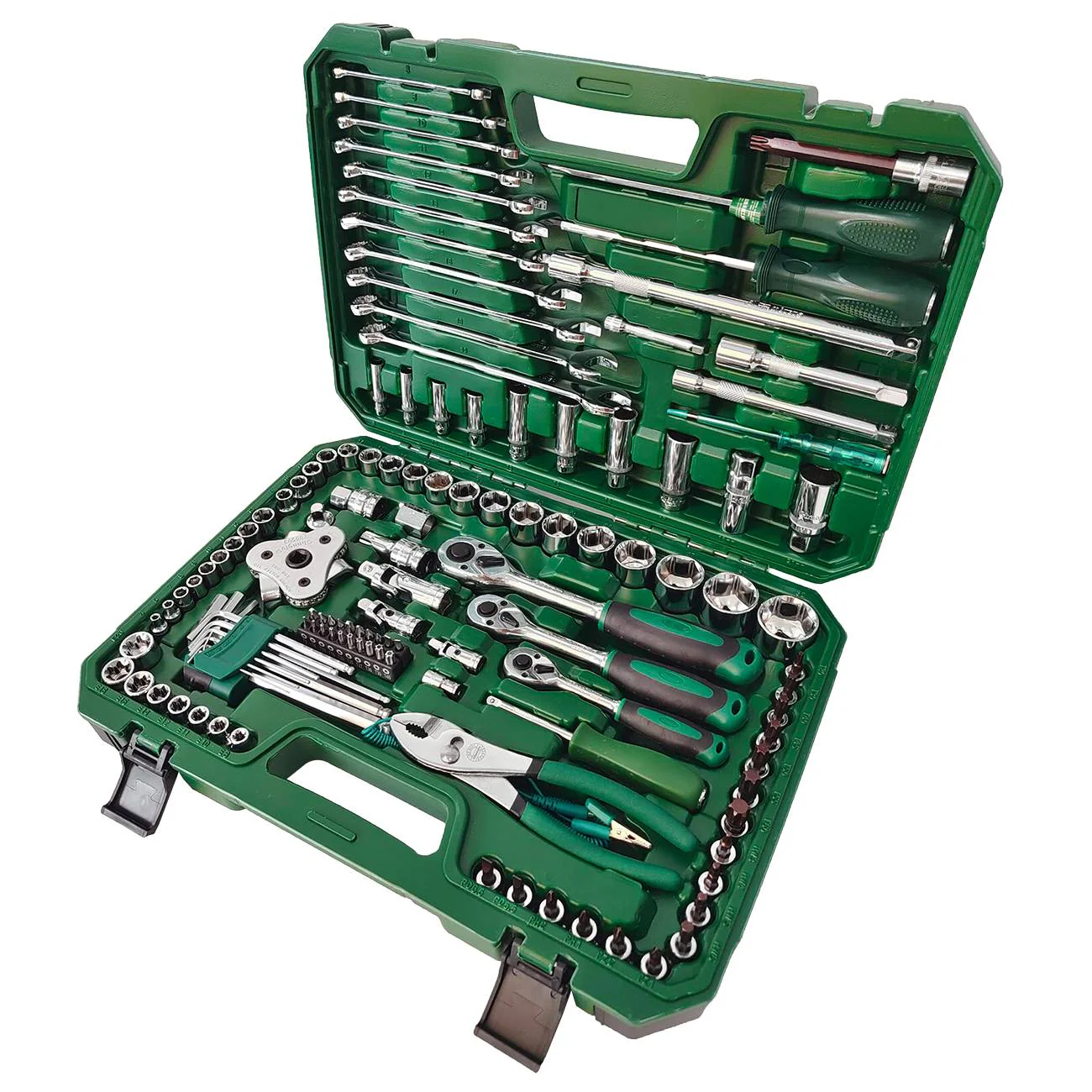 Dawot 124PC Mechanics Tool Set, Auto Repair Hand Tool Set, 1/2 1/4 & 3/8 Drive Socket Tool Set - Including Ratchet Set Metric Sockets Wrenches Sets for Auto Repair Machine Repair