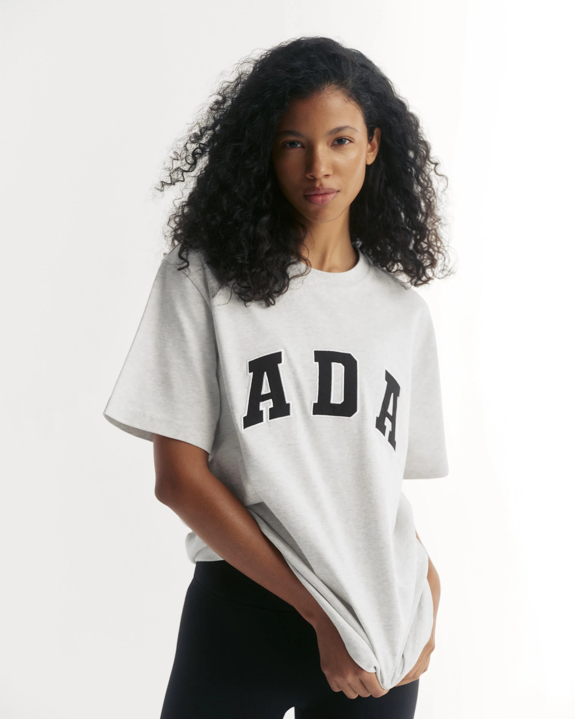ADA Short Sleeve Oversized T-shirt - Light Grey Melange