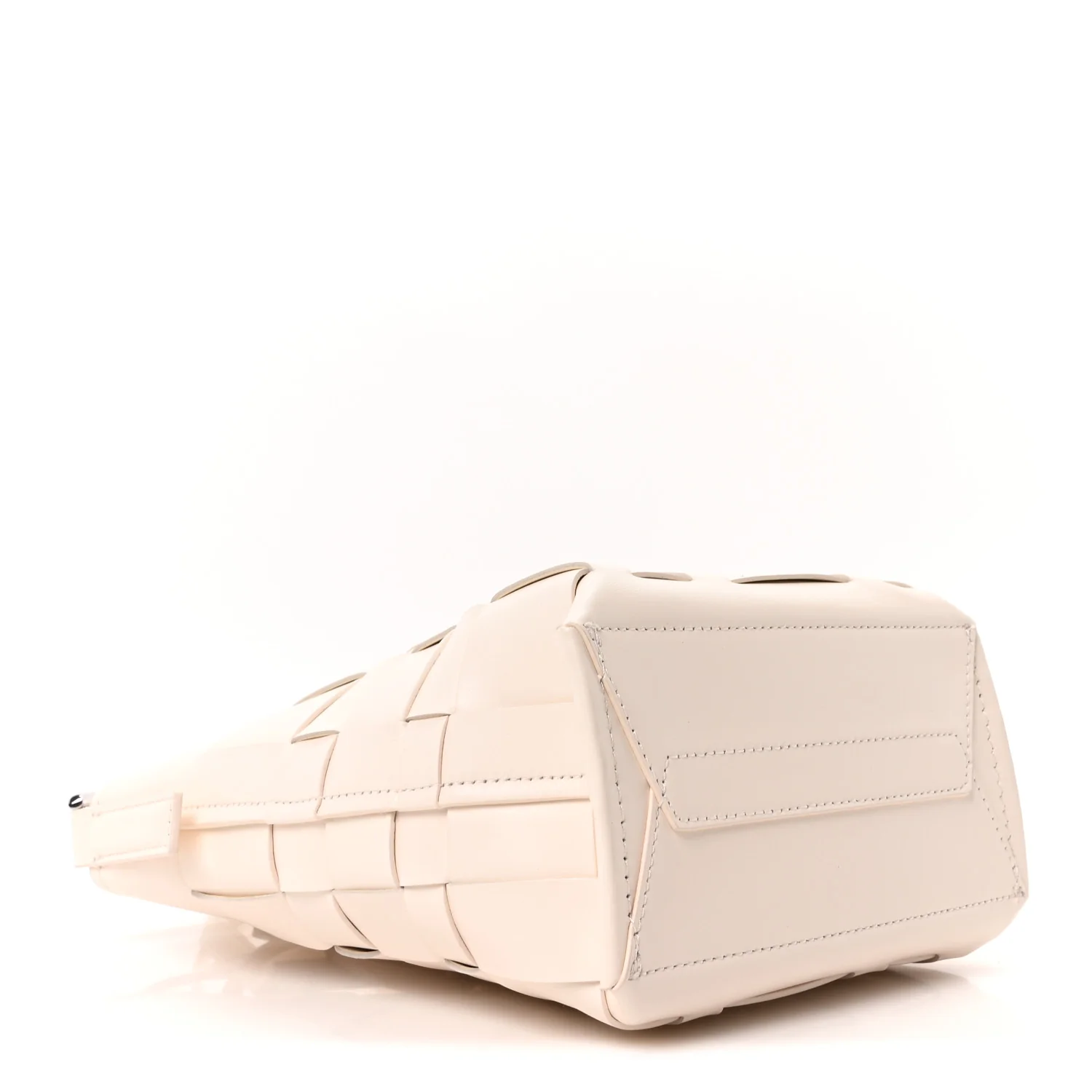 Smooth Calfskin Odita Mini Modern Lattice Bucket Bag Off White