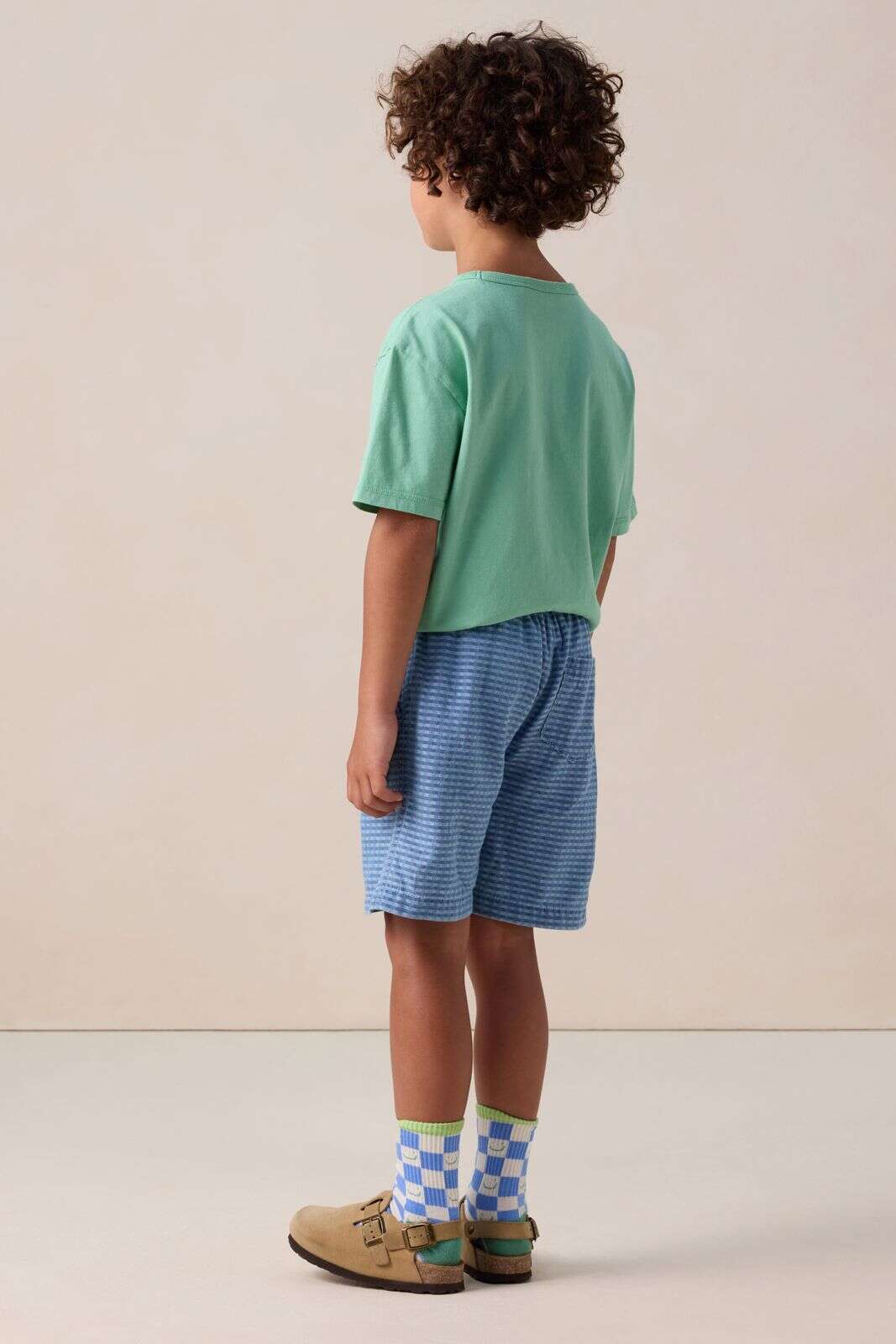 Blauw denim geruite shorts