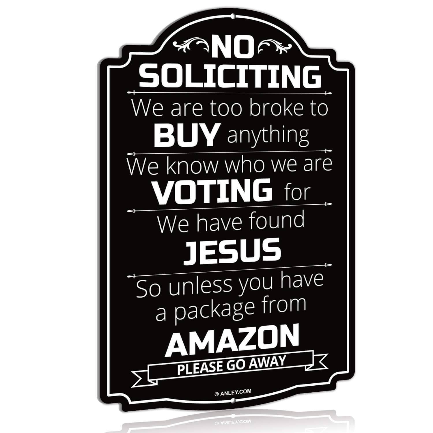 Anley No Soliciting Sign for Home and Business, Do Not Ring The Bell 12
