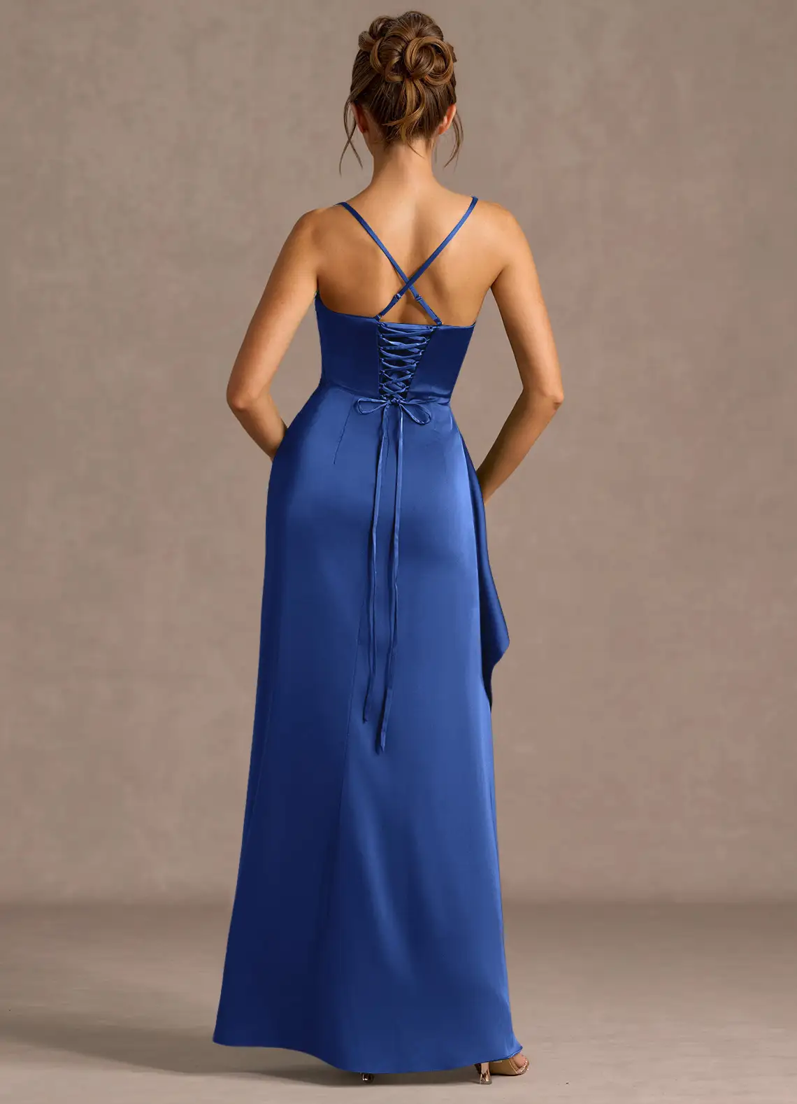 Thora Royal Blue Open Back Prom Dress