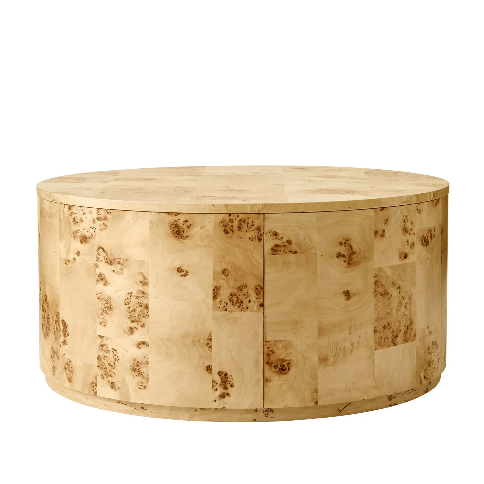 Better Homes & Gardens Burlwood Round Coffee Table, Light Burl Wood Veneer