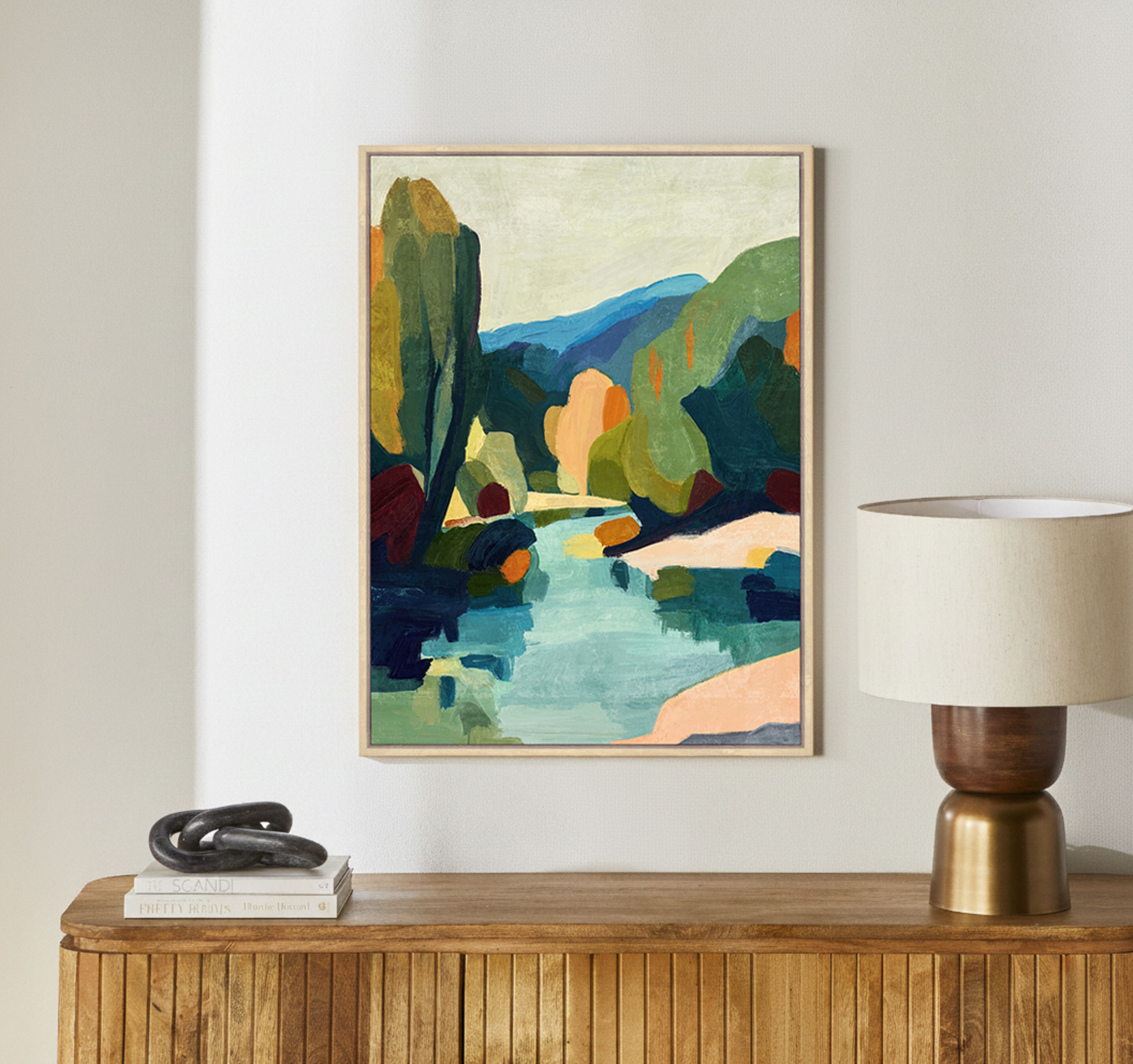 Riverbend Framed Textured Print 60x80cm
