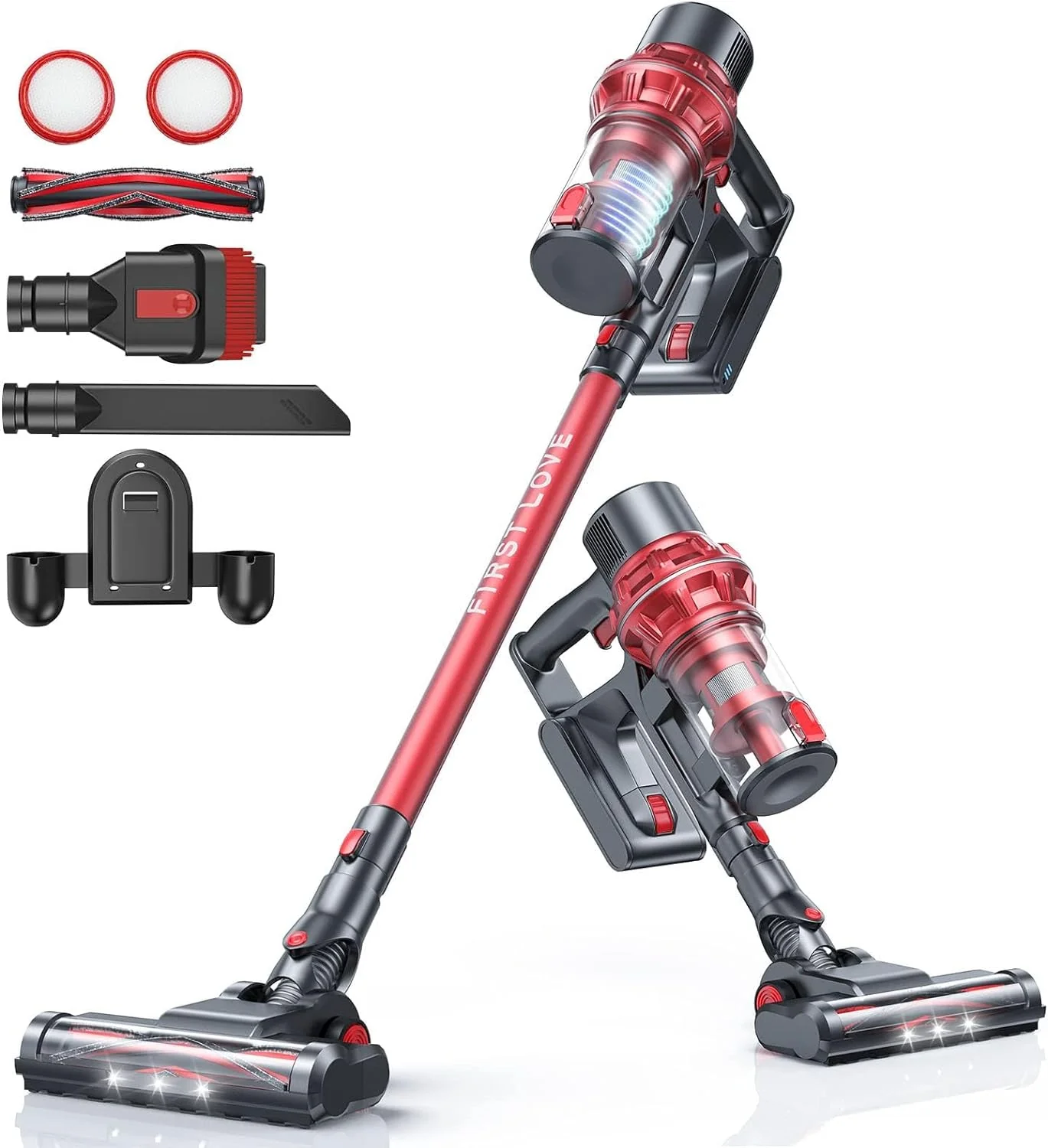 Cordless Vacuum Cleaner, Stick Vac with Powerful Suction, Deep Clean for Carpet, Hard Floor, Pet Hair, Large Particles, Up to 40 Minutes Runtime, 4-Stage HEPA Filter