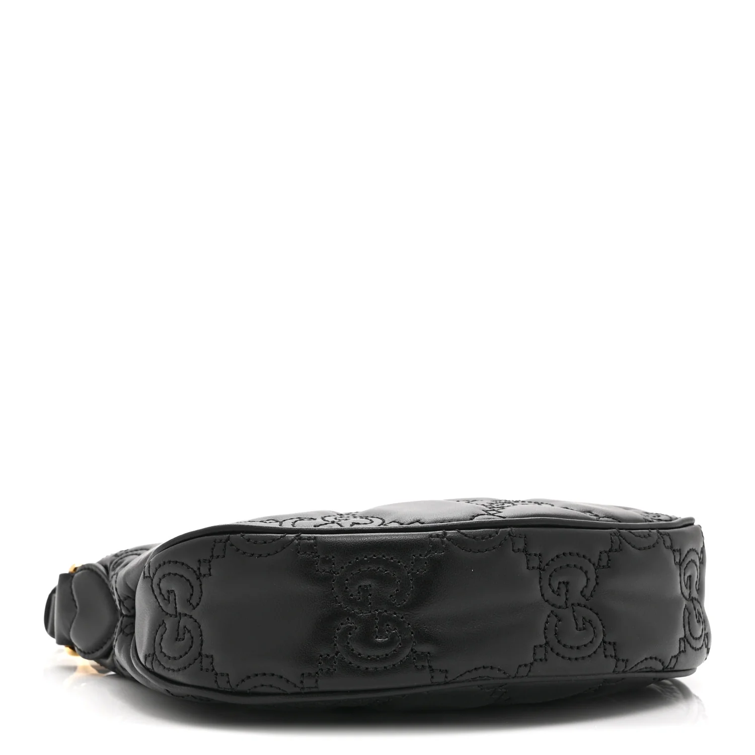Calfskin GG Matelasse Mini Hobo Shoulder Bag Black
