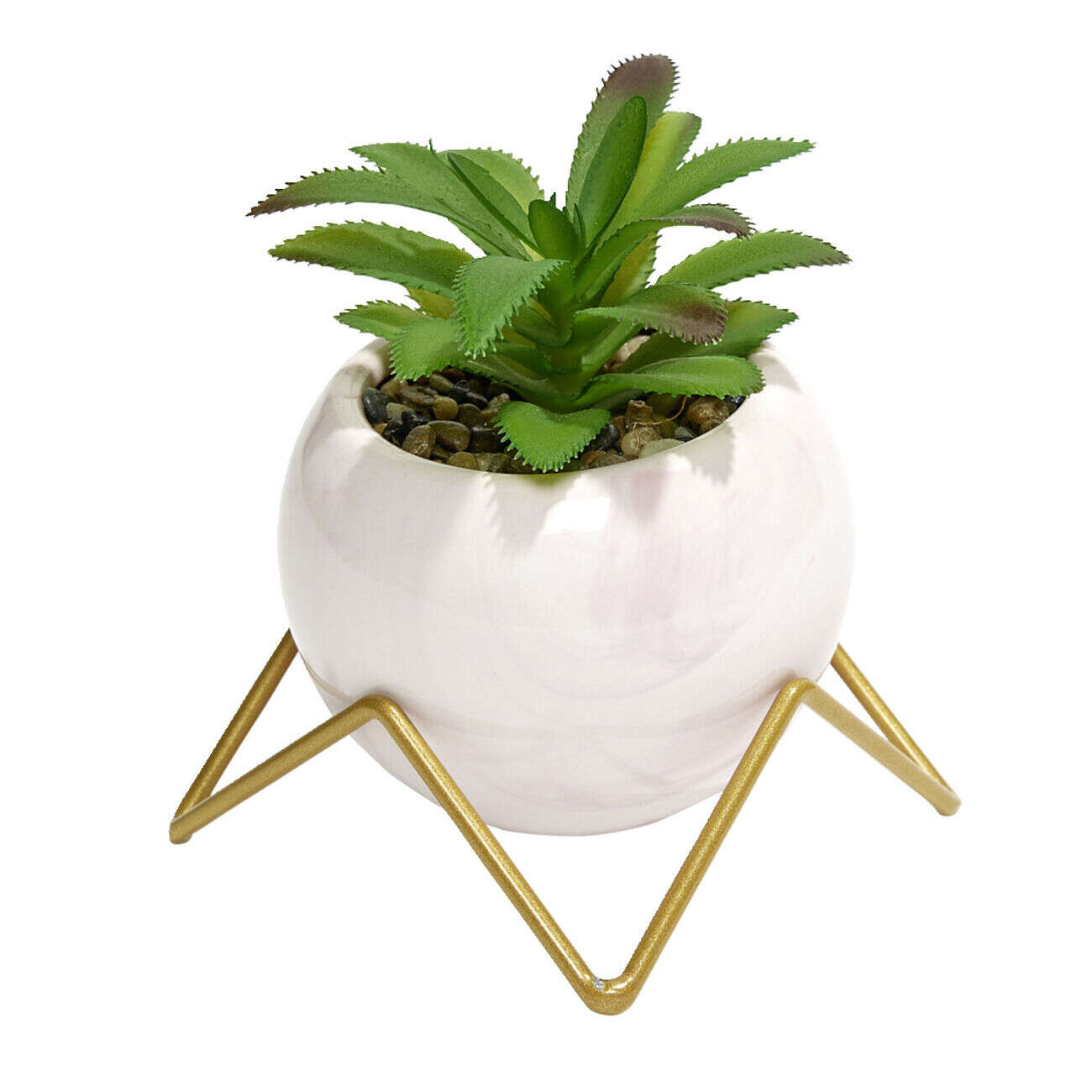 Fleur artificielle avec support en céramique 15x9,7xH8,8cm