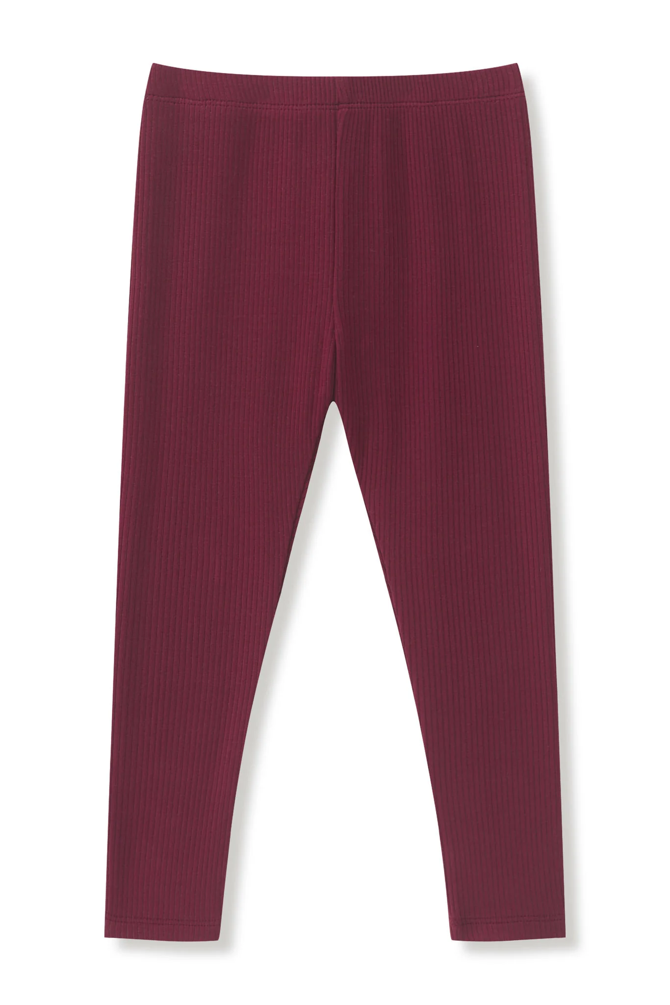Ribbed Leggings in Burgundy