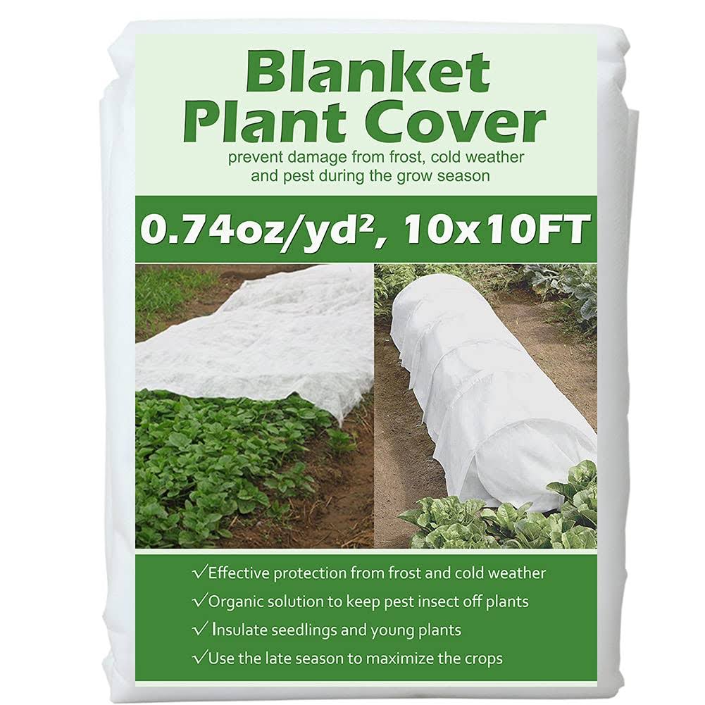 Valibe Plant Covers Freeze Protection 10 ft x 10 ft Floating Row Cover Garden Fabric Plant Cover for Winter Frost Protection Sun Pest Protection, 0.7