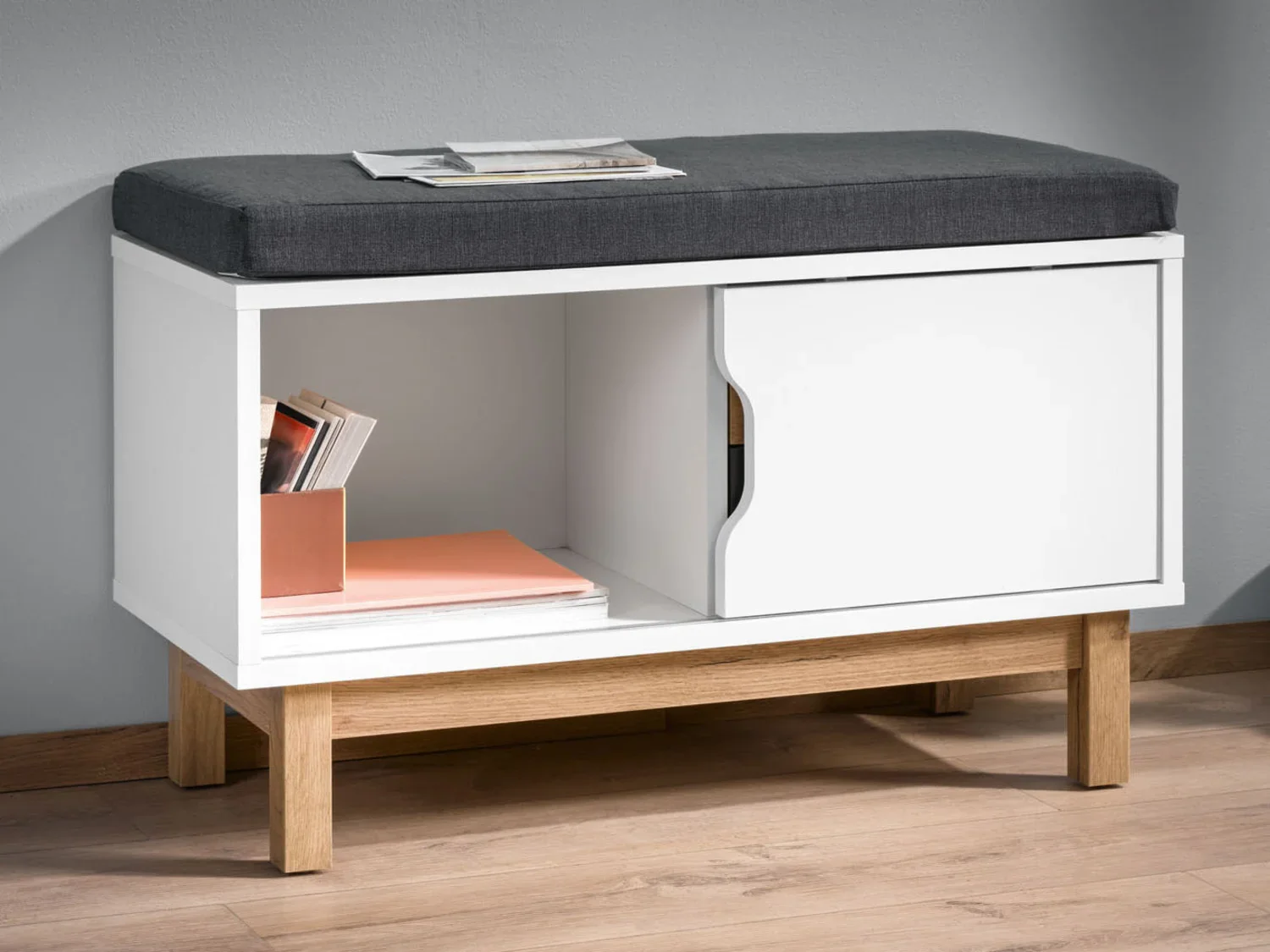 LIVARNO home Banc Copenhague avec rangement, 80 x 50 x 35 cm